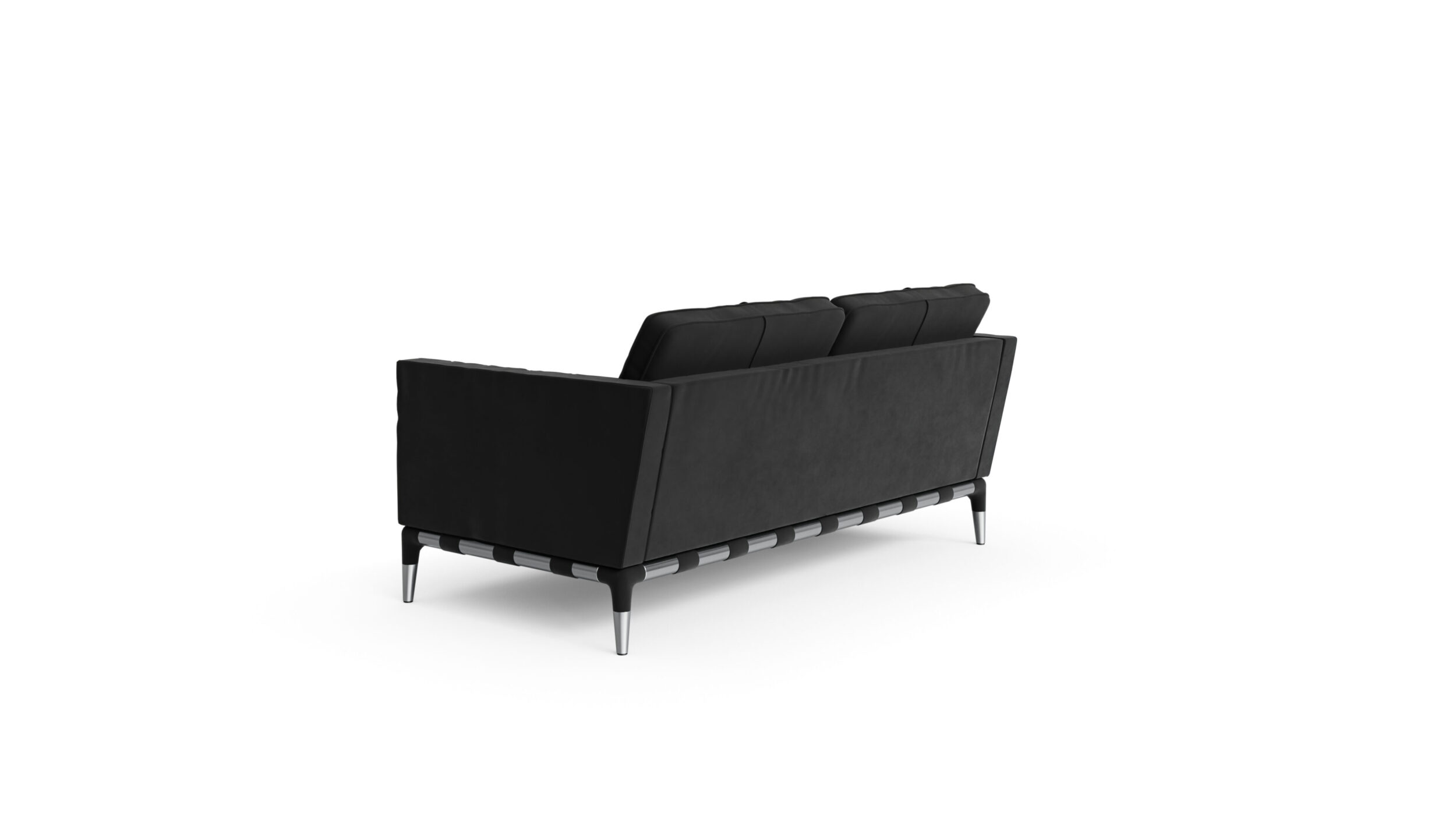 Back angle view of the 241 Privé 2-Seat Sofa Loveseat 241 62 by Philippe Starck, available online in Canada. Designed by Philippe Starck, Made by Archetype Forms.