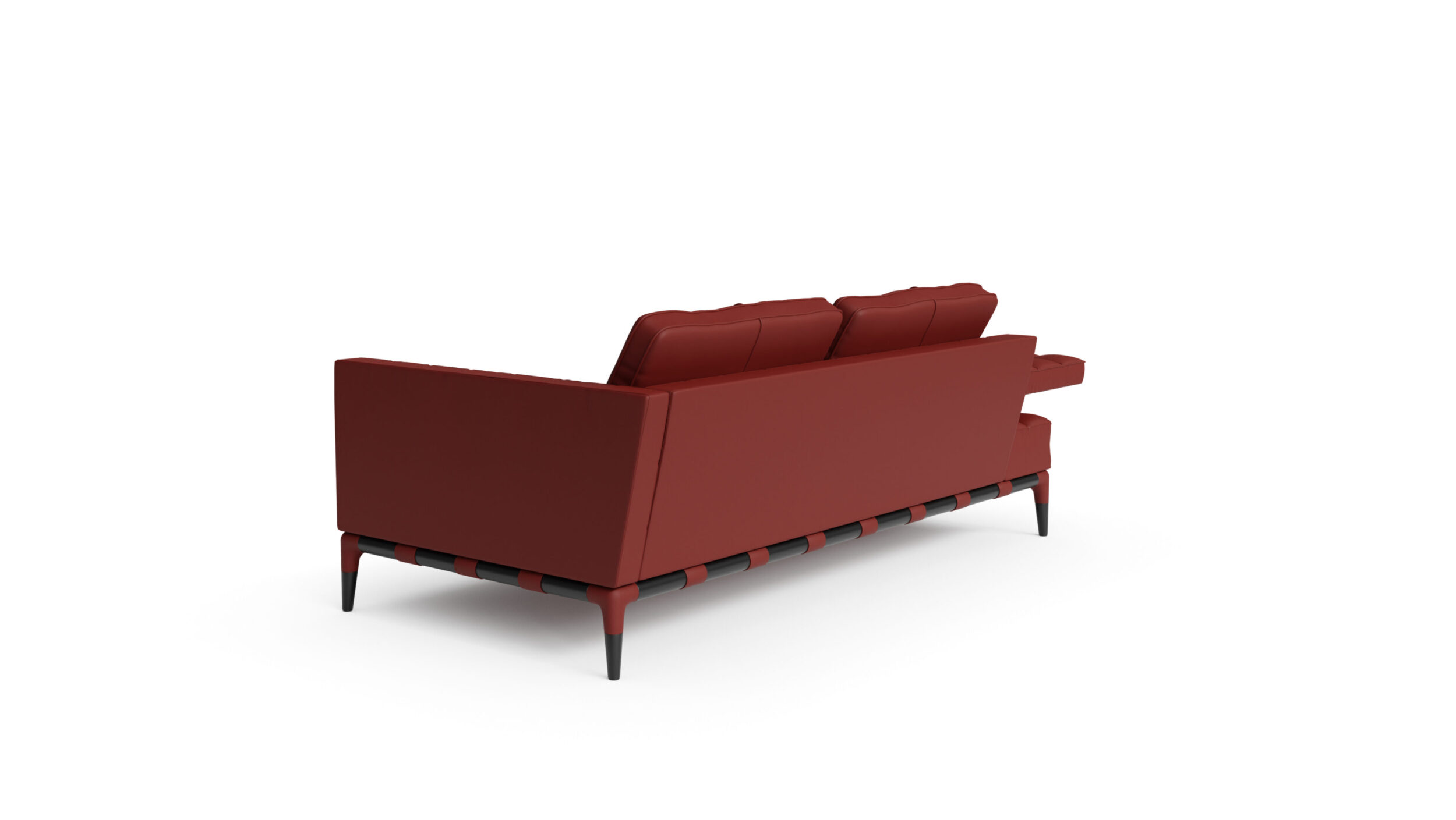 Back angle view of the 241 Privé Sofa 241 31-33 DX LH by Philippe Starck, available online in Canada. Designed by Philippe Starck, Made by Archetype Forms.