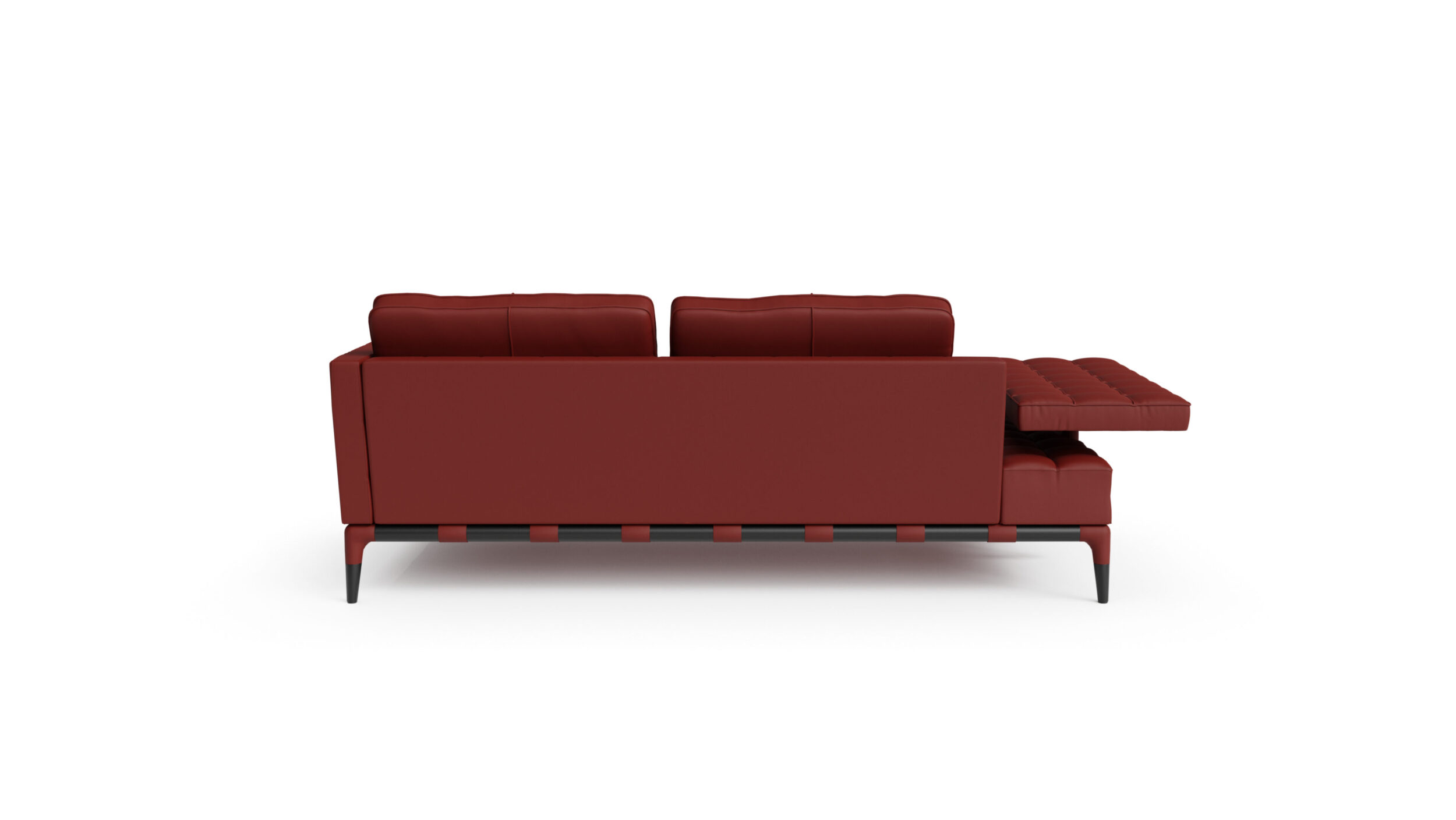 Back view of the 241 Privé Sofa 241 31-33 DX LH by Philippe Starck, available online in Canada. Designed by Philippe Starck, Made by Archetype Forms.