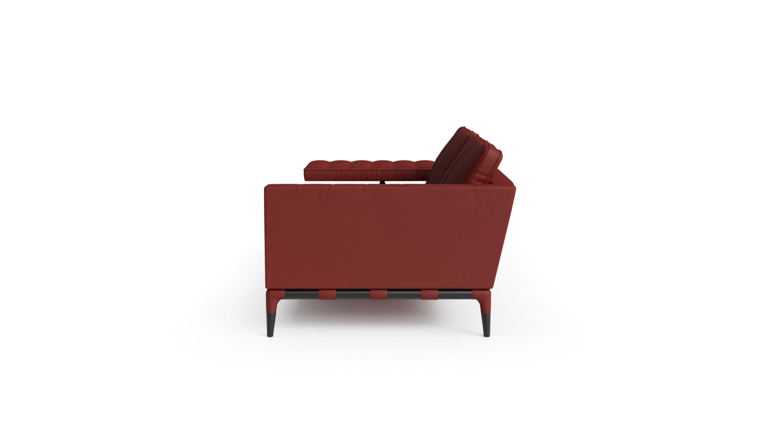 Side view of the 241 Privé Sofa 241 31-33 DX LH by Philippe Starck, available online in Canada. Designed by Philippe Starck, Made by Archetype Forms.