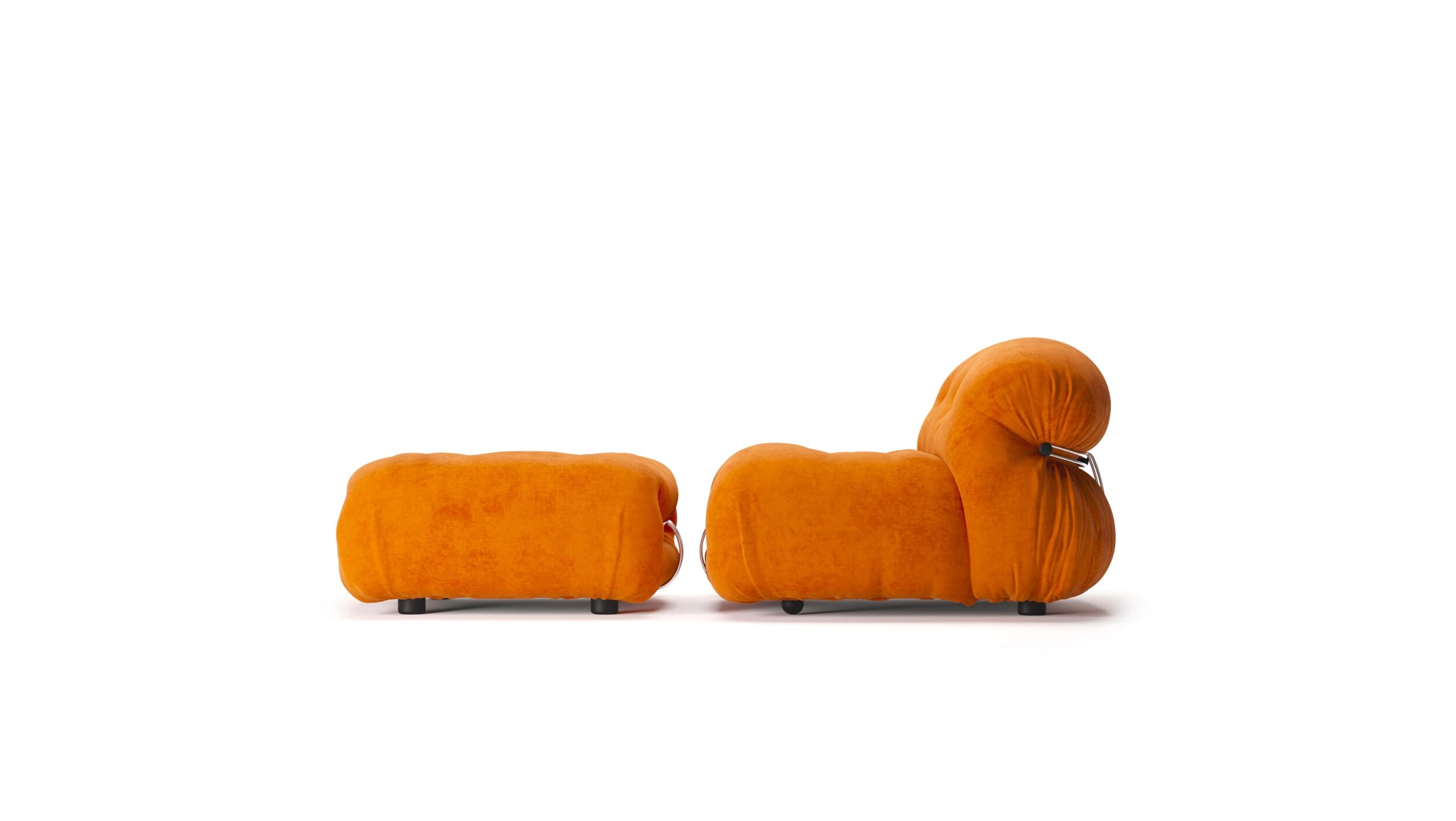 Side view of the Soriana Single Sofa Armchair Chaise by Afra and Tobia Scarpa, designed by Afra and Tobia Scarpa, available online in Canada. Made by Archetype Forms.