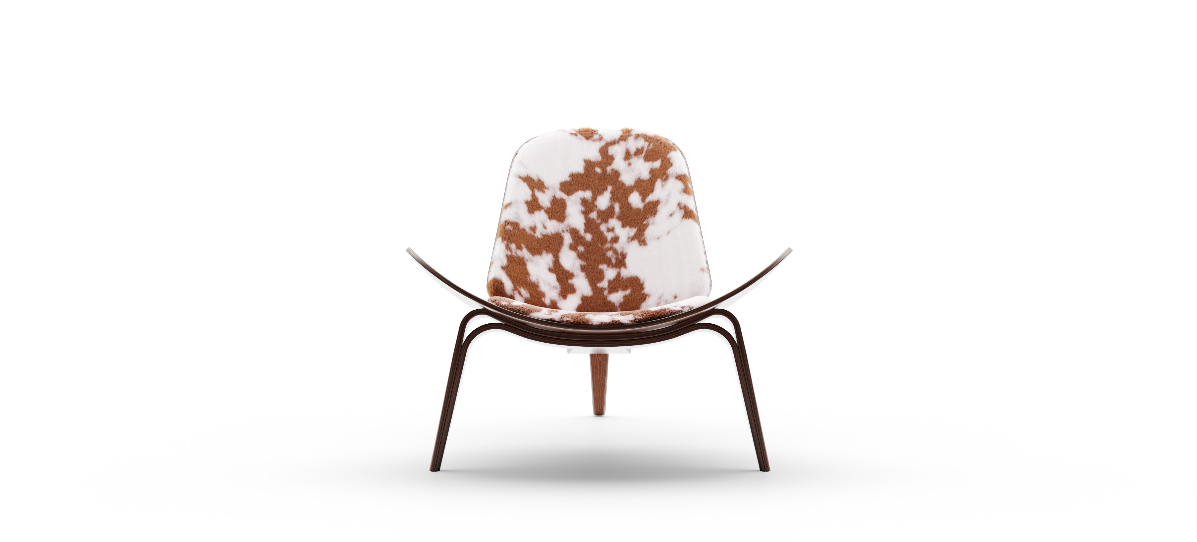 Hans Wegner CH 07 Shell Chair Reproduction in Light Cowhide on Walnut - Available at Archetype Forms in White Rock, BC