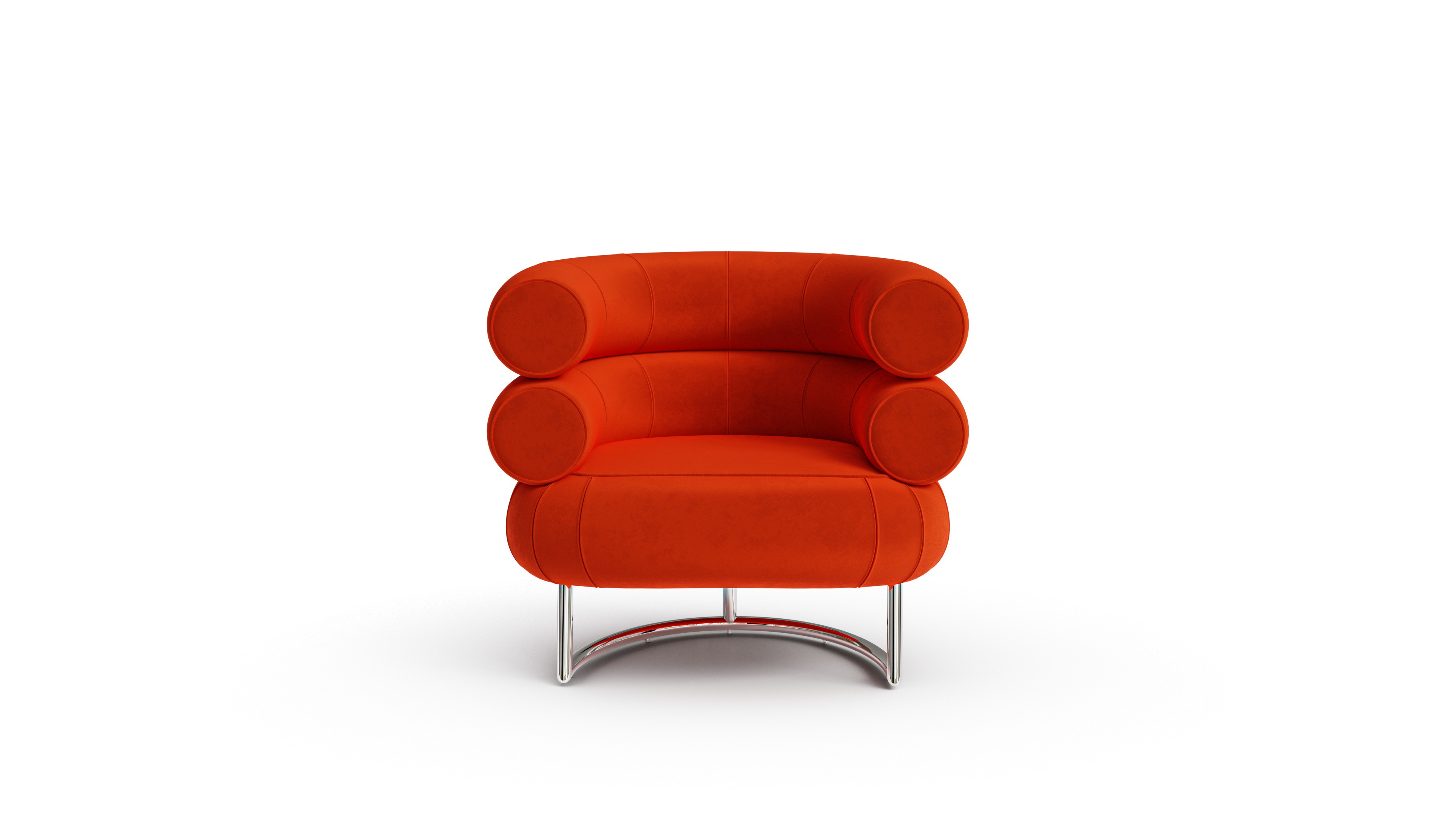 Eileen Gray Bibendum Lounge Chair in Red Velvet - Available at Archetype Forms in Burnaby, BC