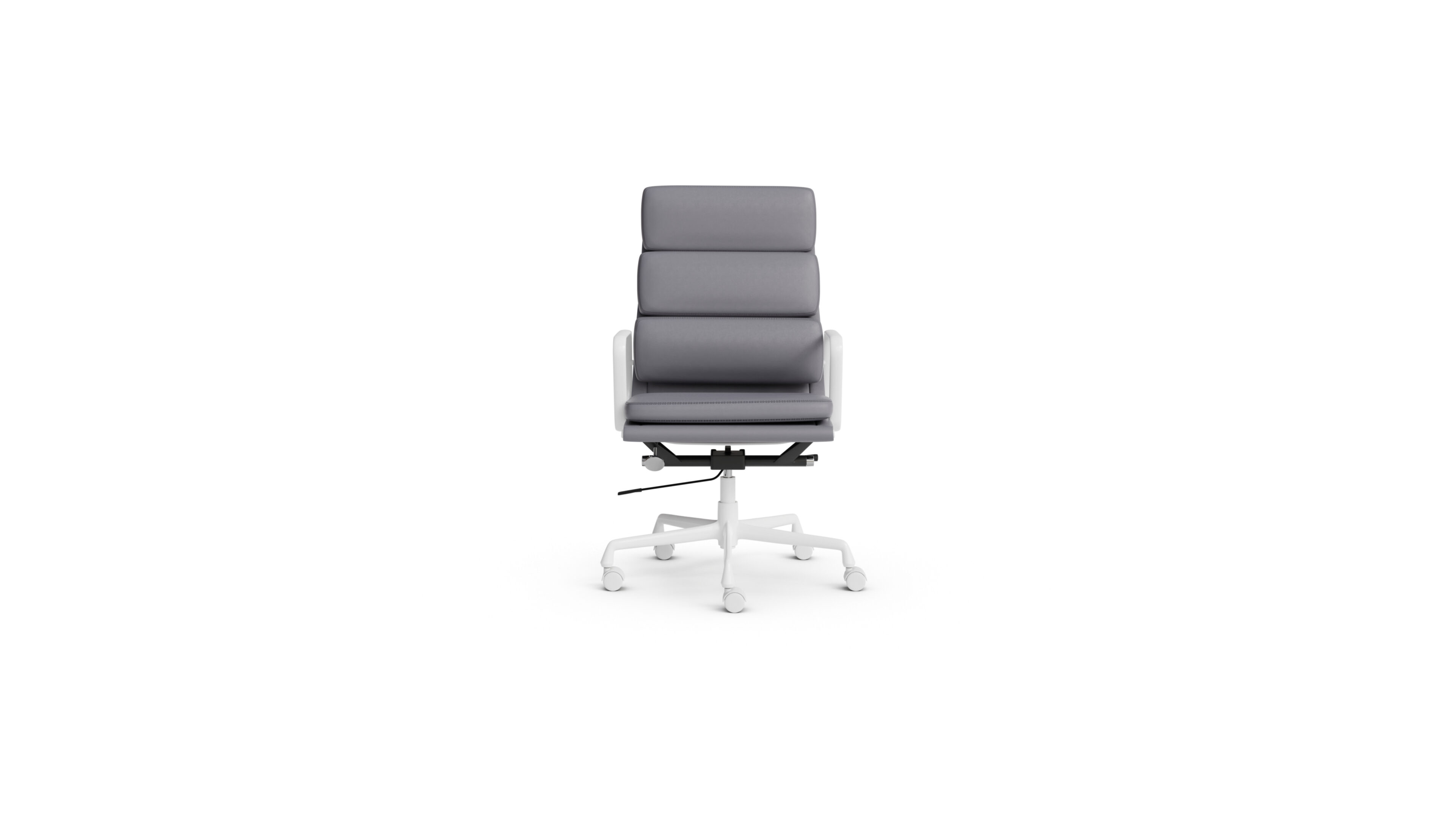 Eames Soft Pad Executive Chair EA 220 & EA437 On Castors, Pneumatic Lift Reproduction by Archetype Forms - Charles & Ray Eames - Front View