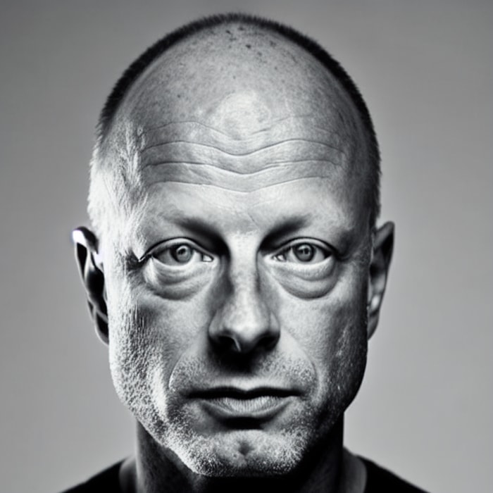 Black and white portrait of Hannes Wettstein, designer of the Julian chair, the Ona table, the DS-14 sofa, and the Hola chair, available here in Canada.