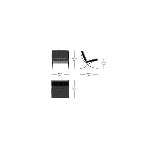 Barna: Lounge Chair & Ottoman by Hommage À Mies van der Rohe