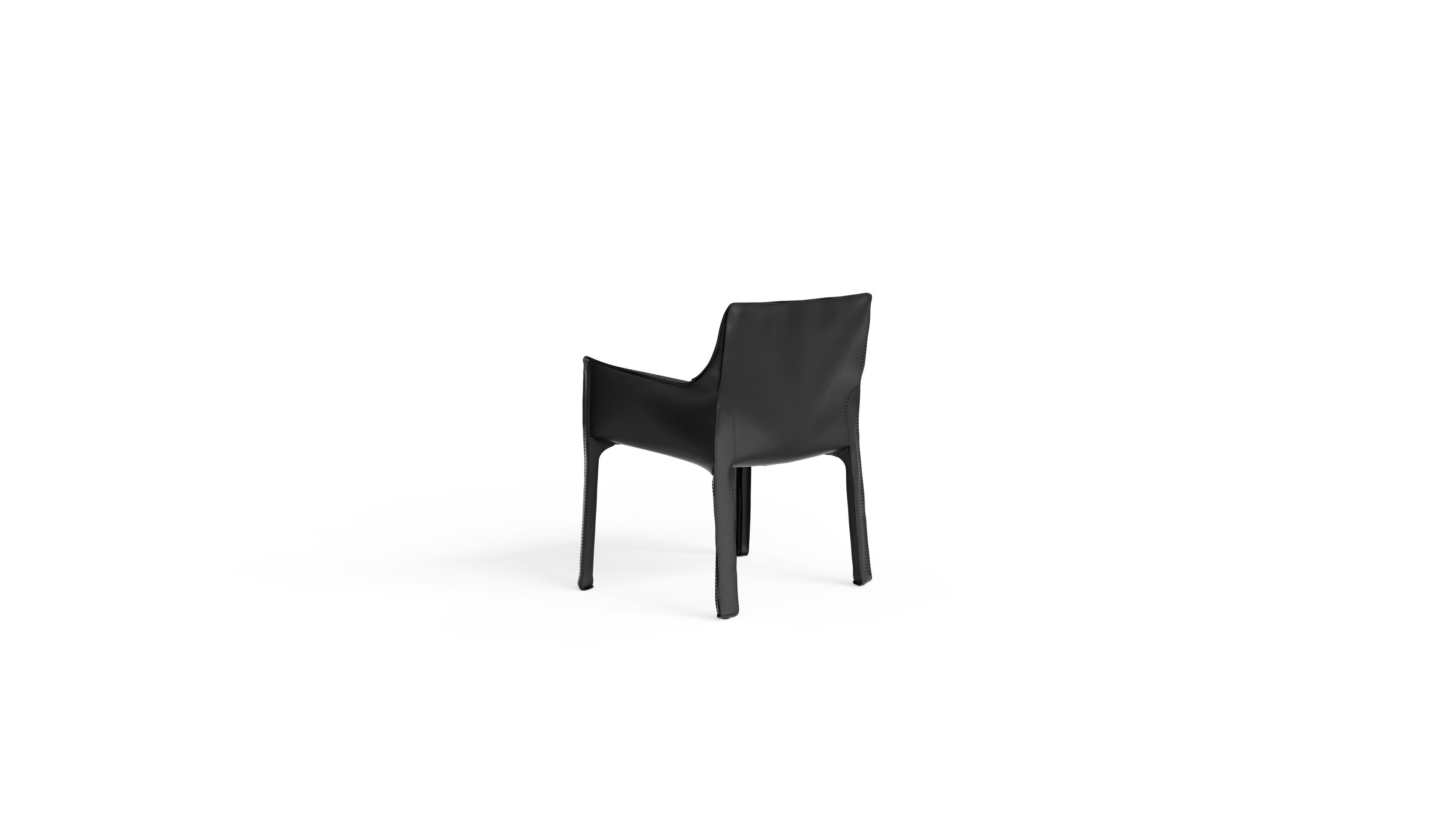 Cab 413 Armchair 413 in Canada and the USA Black Saddle Leather - Back Angle