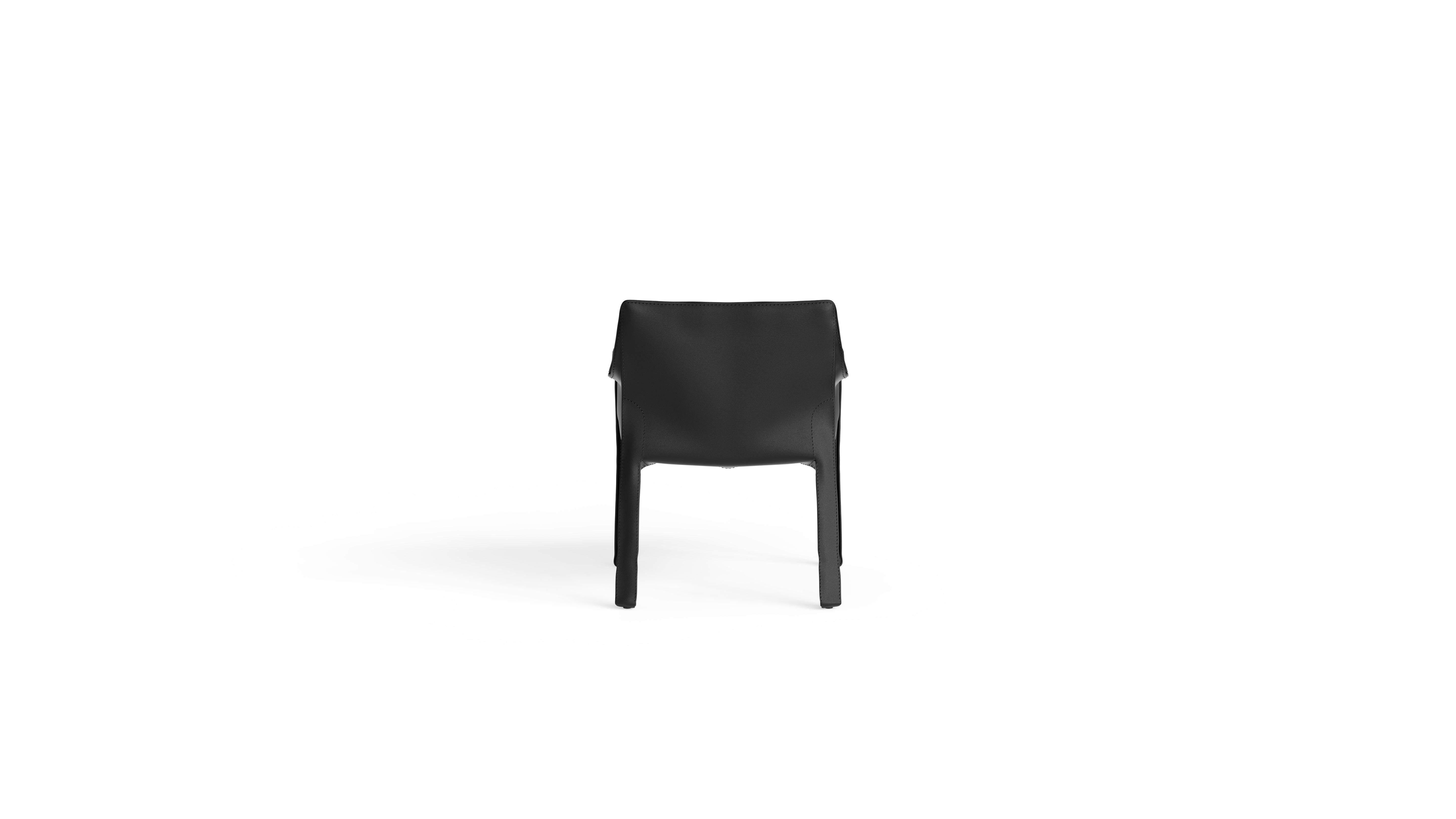 Cab 413 Armchair 413 in Canada and the USA Black Sueded Leather - Back