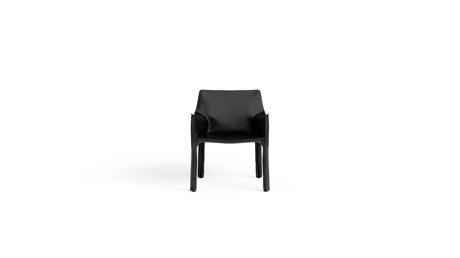 Cab 413 Armchair 413 in Canada and the USA Black Saddle Leather - Front
