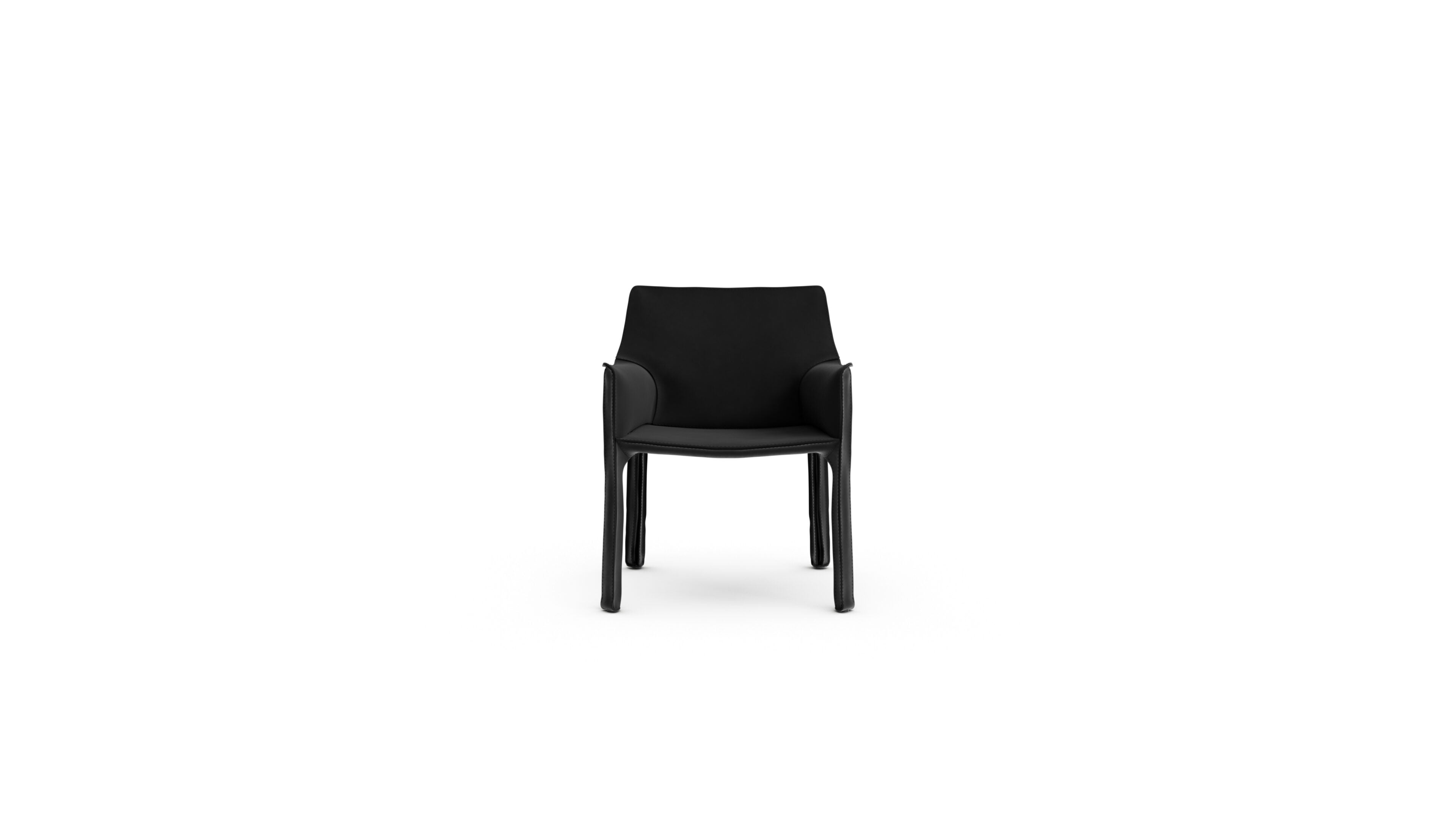 Cab 413 Armchair 413 in Canada and the USA Black Sueded Leather - Front