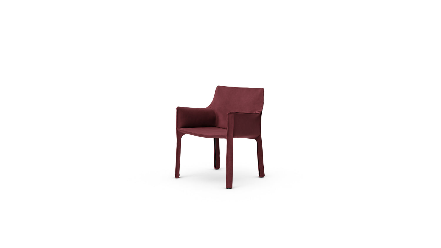 Cab 413 Armchair 413 in Canada and the USA Burgundy Sueded Leather - Front Angle 2