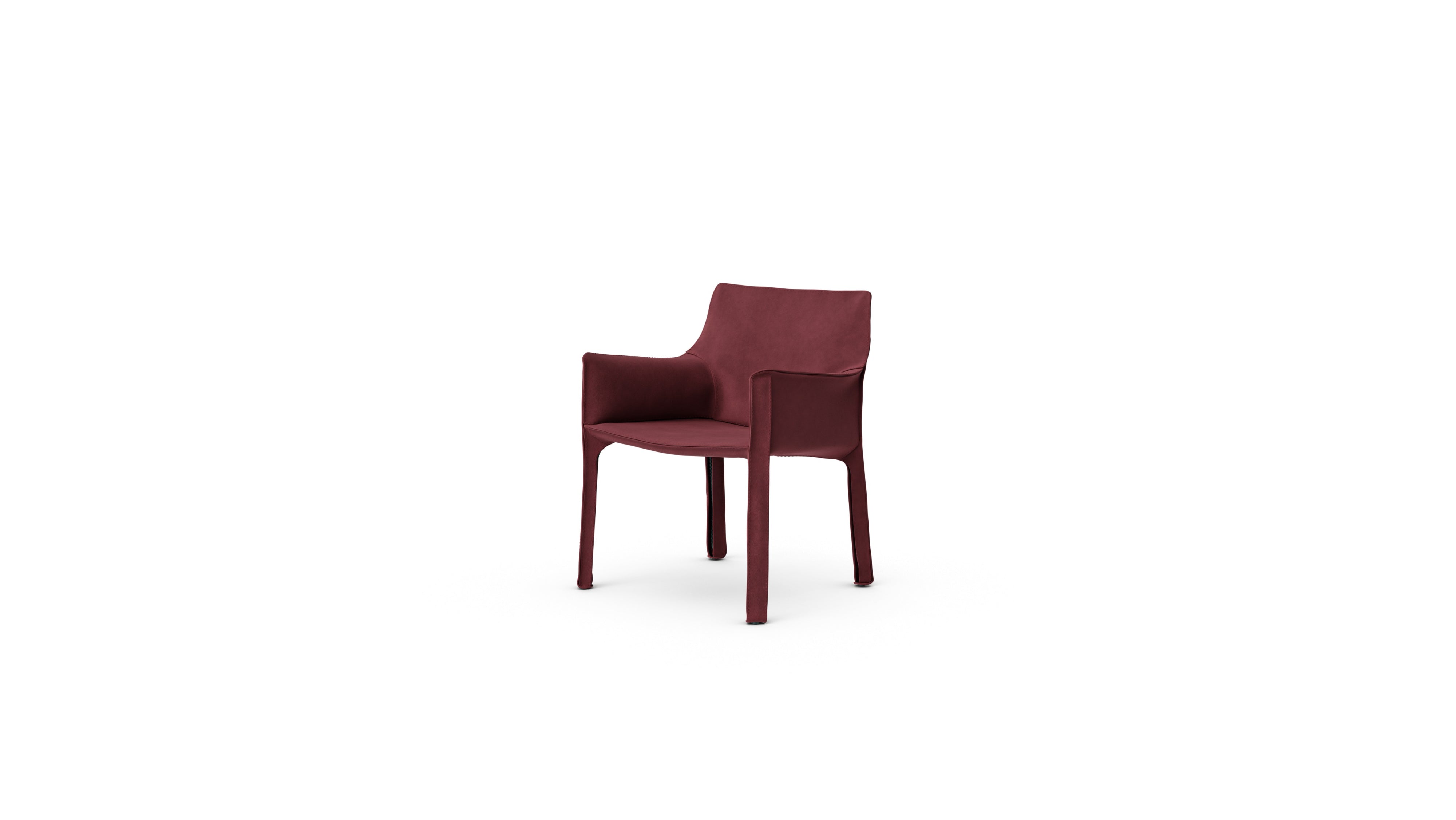 Cab 413 Armchair 413 in Canada and the USA Burgundy Sueded Leather - Front Angle 2