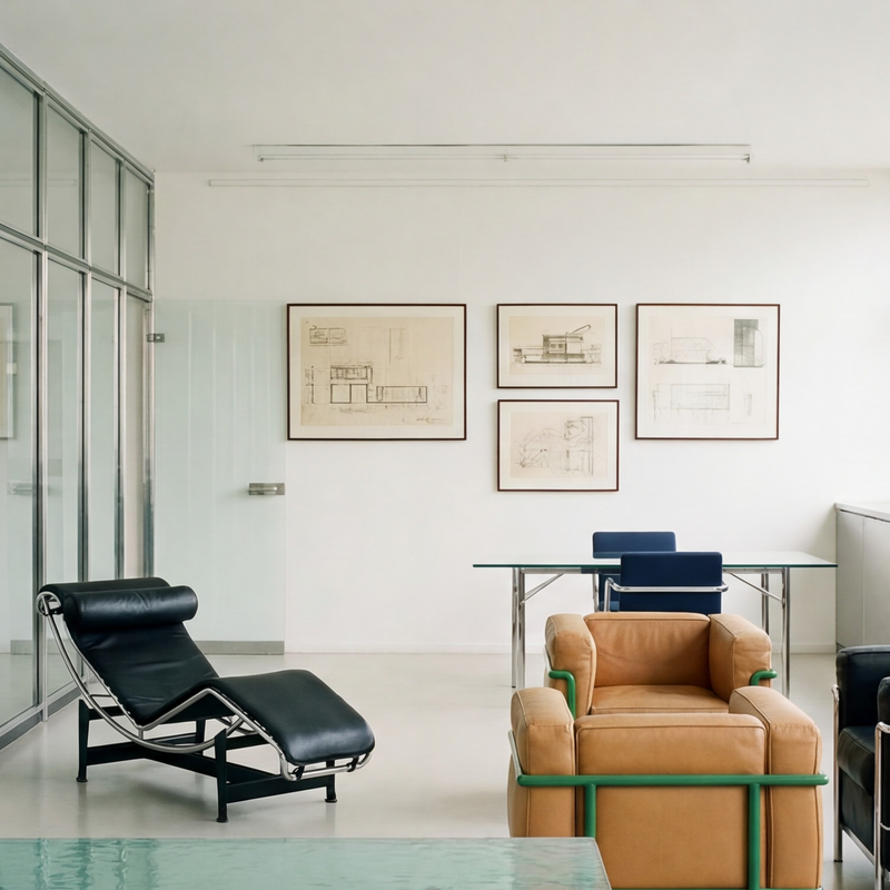 Modern office space with stylish furniture in the USA.