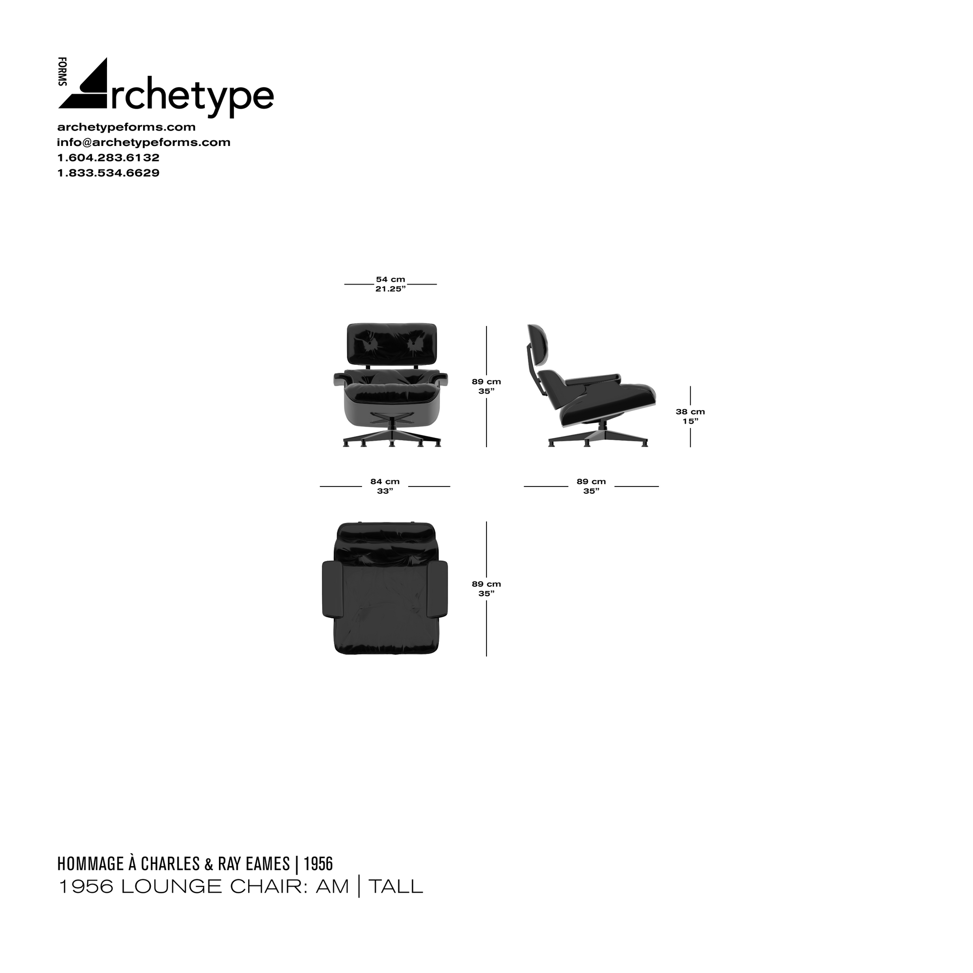 1956 Lounge Chair & Ottoman: AM Leather by Hommage À Charles & Ray Eames