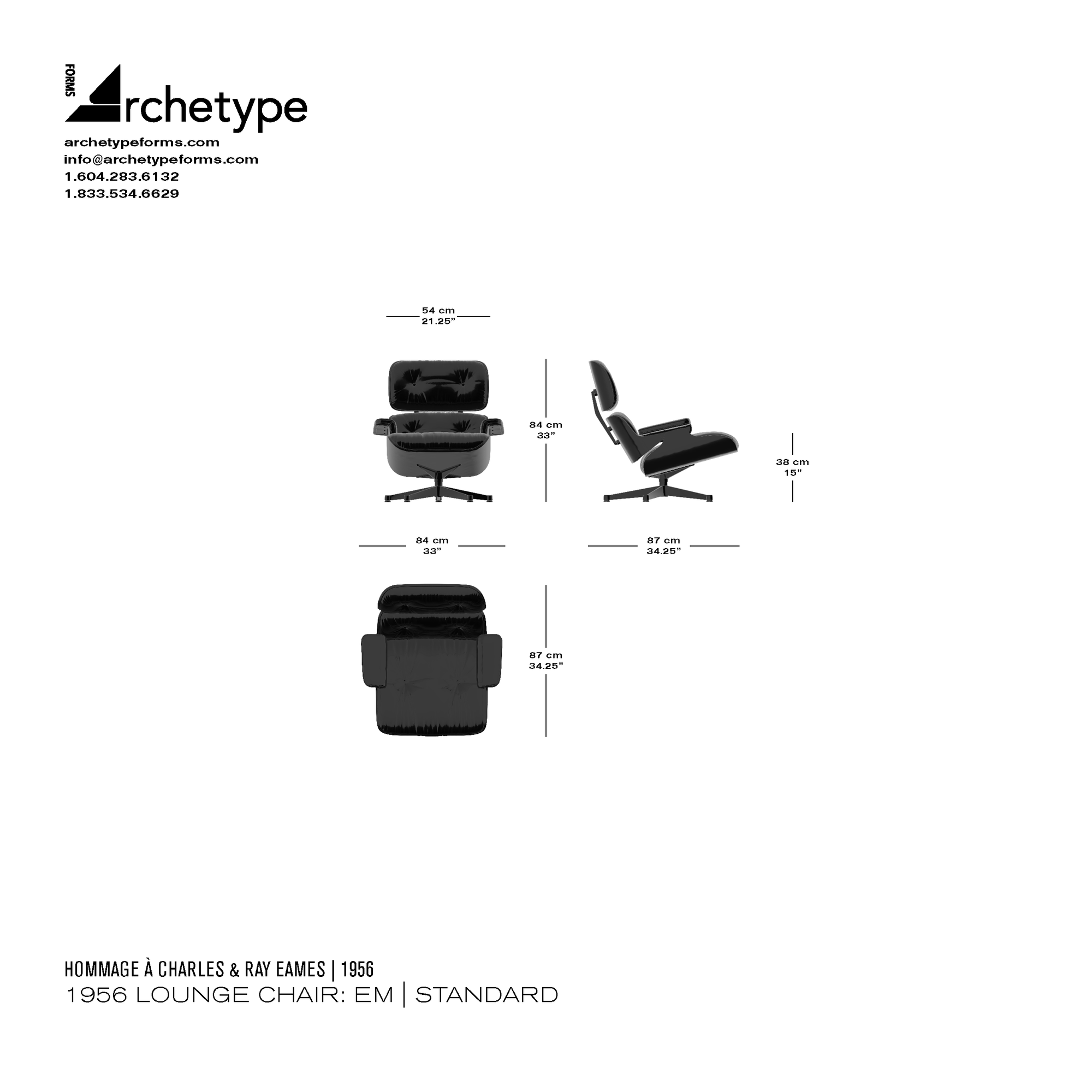 1956 Lounge Chair & Ottoman: EM by Hommage À Charles & Ray Eames