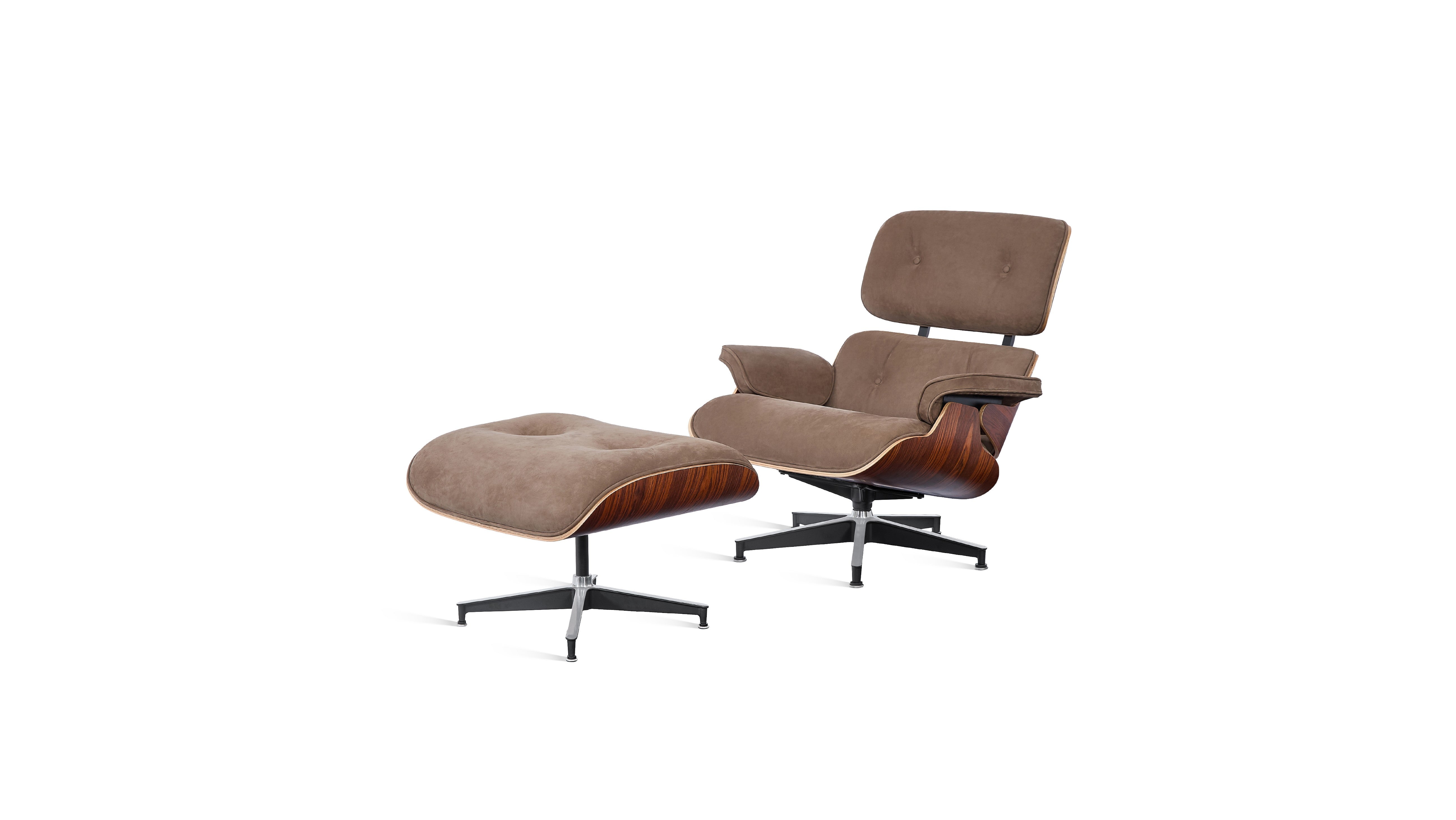 1956 Lounge Chair & Ottoman: AM Nubuck