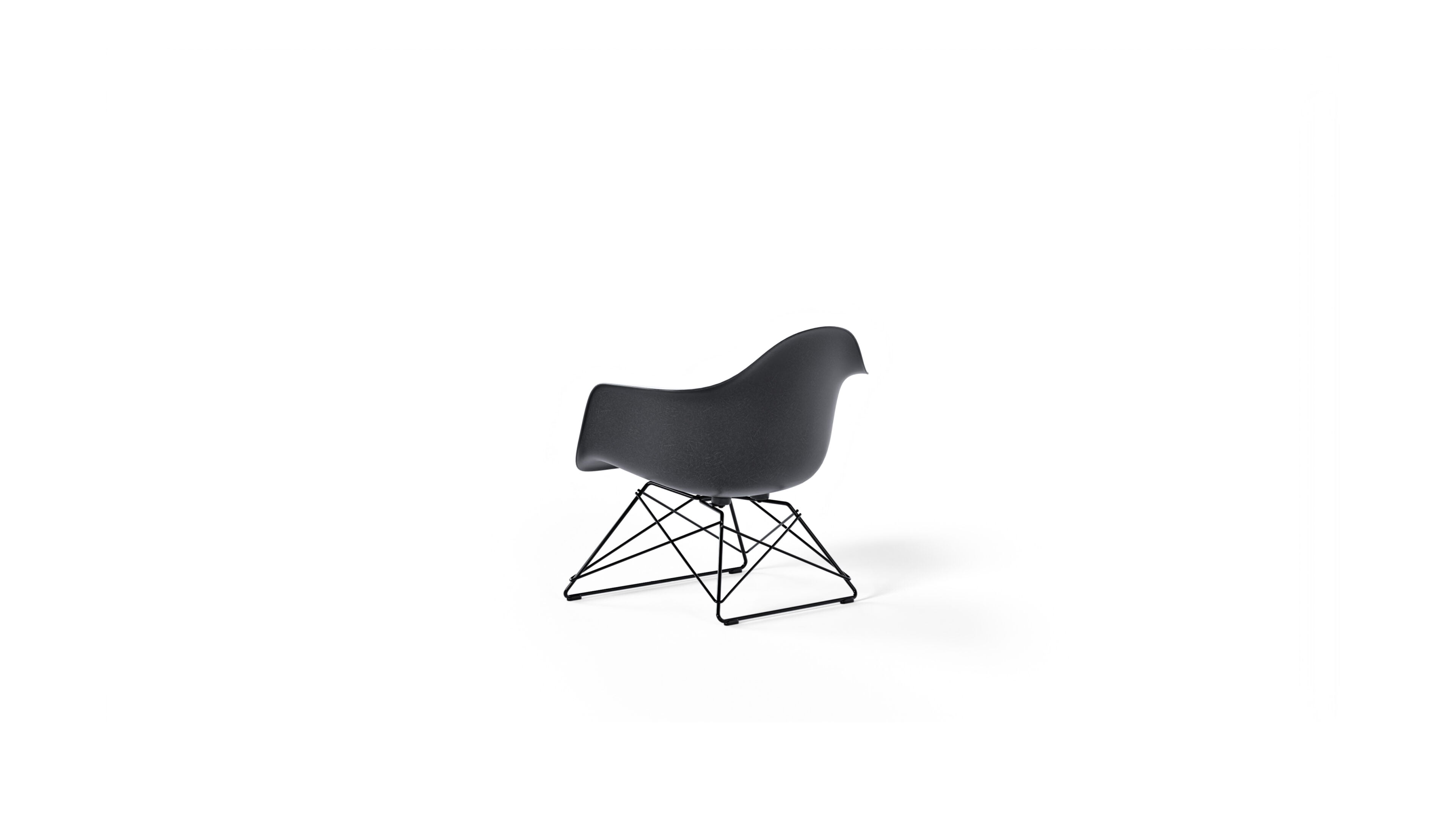Eames Molded Fiberglass Armchair with Low Wire Base in Canada and the USA LARF - Back Angle