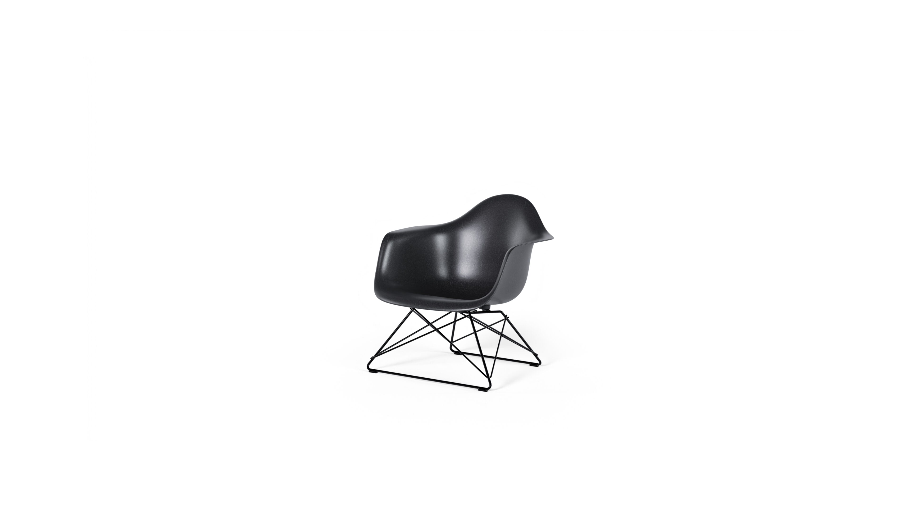Eames Molded Fiberglass Armchair with Low Wire Base in Canada and the USA LARF - Front Angle 2