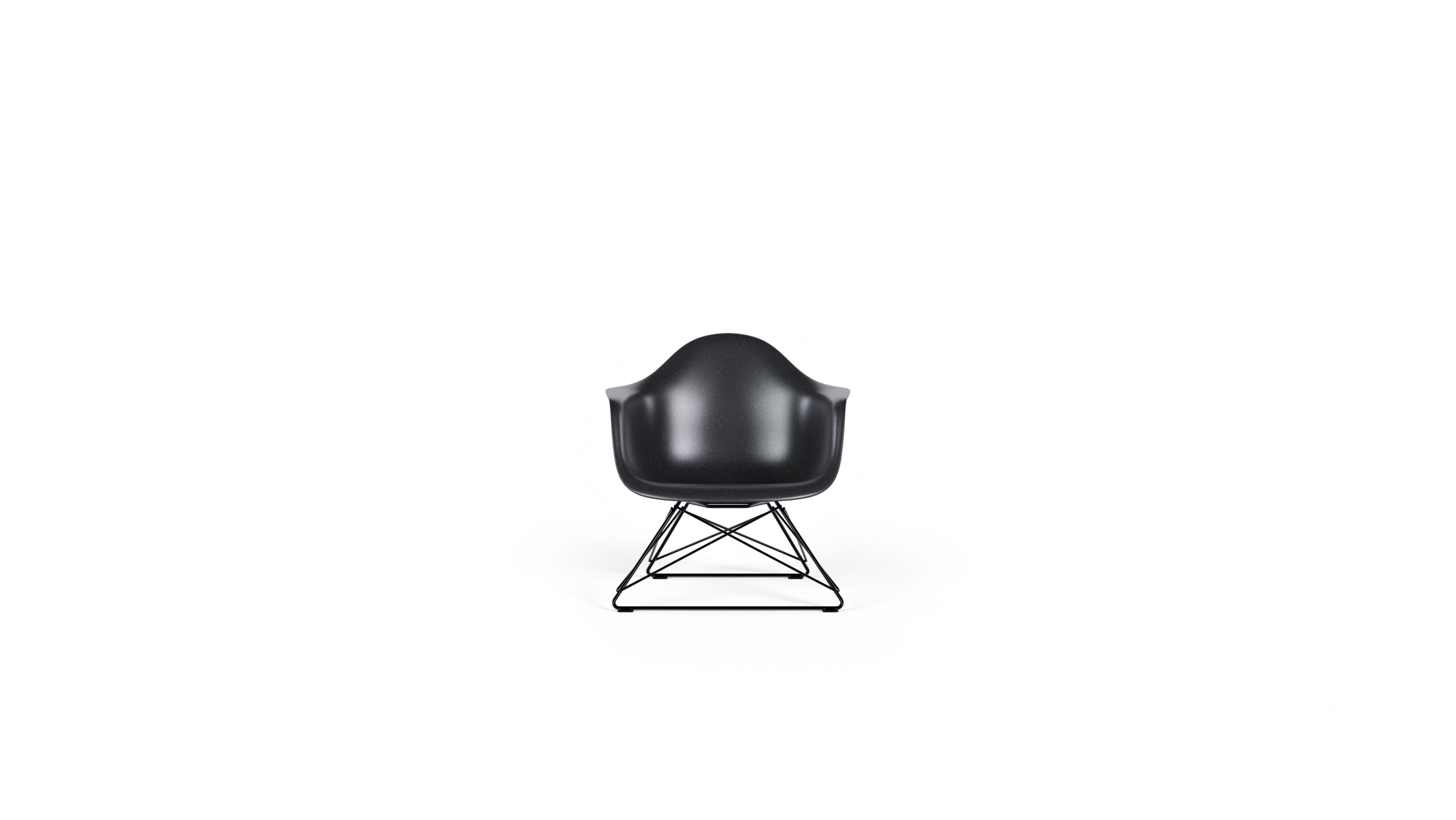 Eames Molded Fiberglass Armchair with Low Wire Base in Canada and the USA LARF - Front