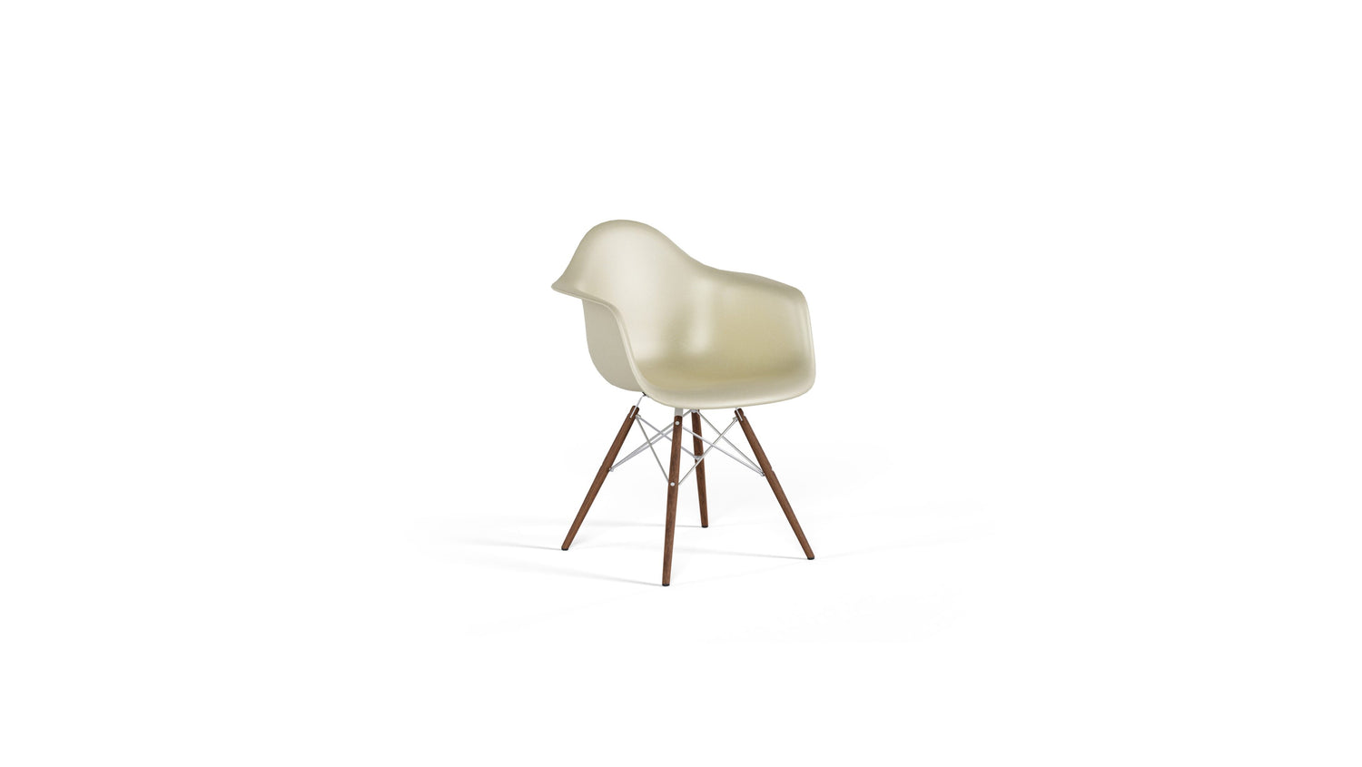 Eames Molded Fiberglass Armchair with Wood Base in Canada and the USA DFAW - Front Angle