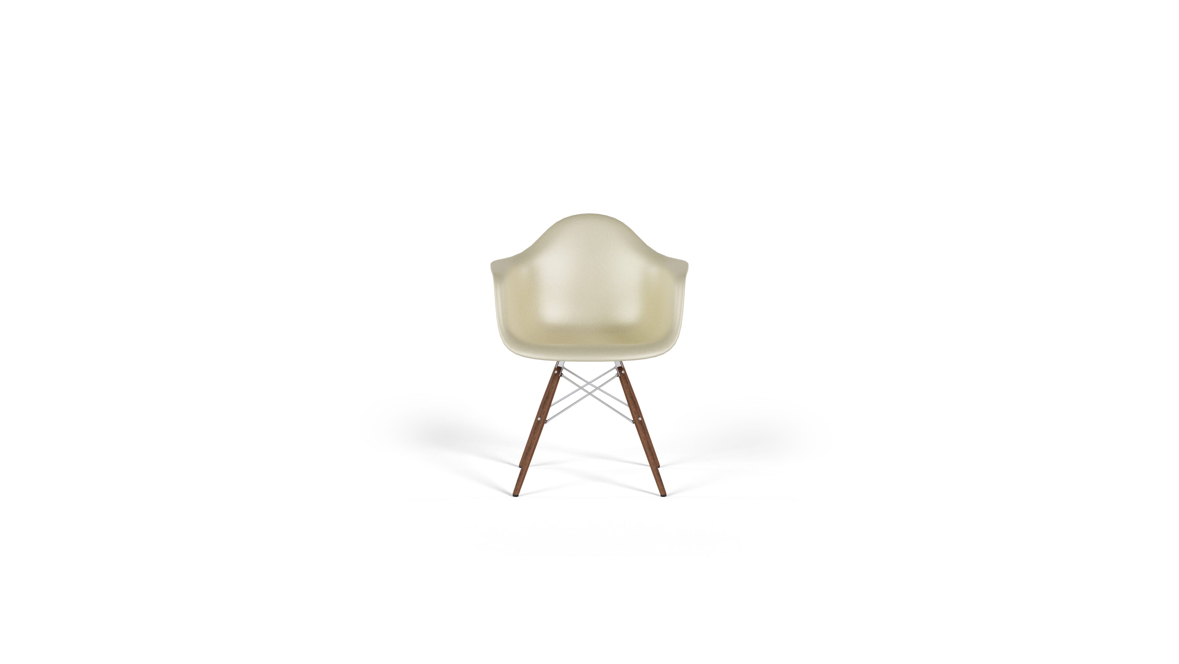 Eames Molded Fiberglass Armchair with Wood Base in Canada and the USA DFAW - Front