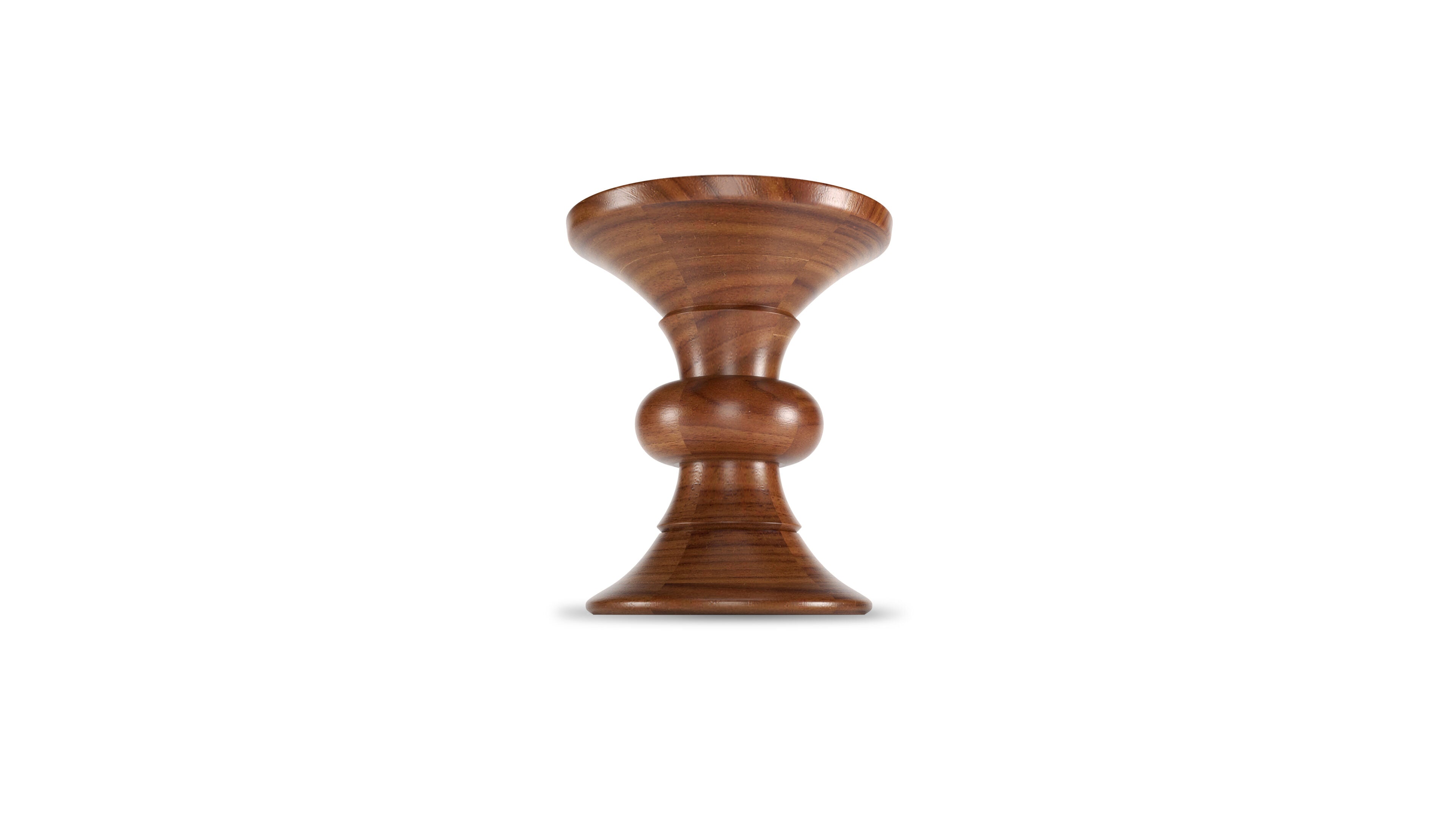 Eames Walnut Stool B in Canada and the USA Eames Turned Stool B - Back