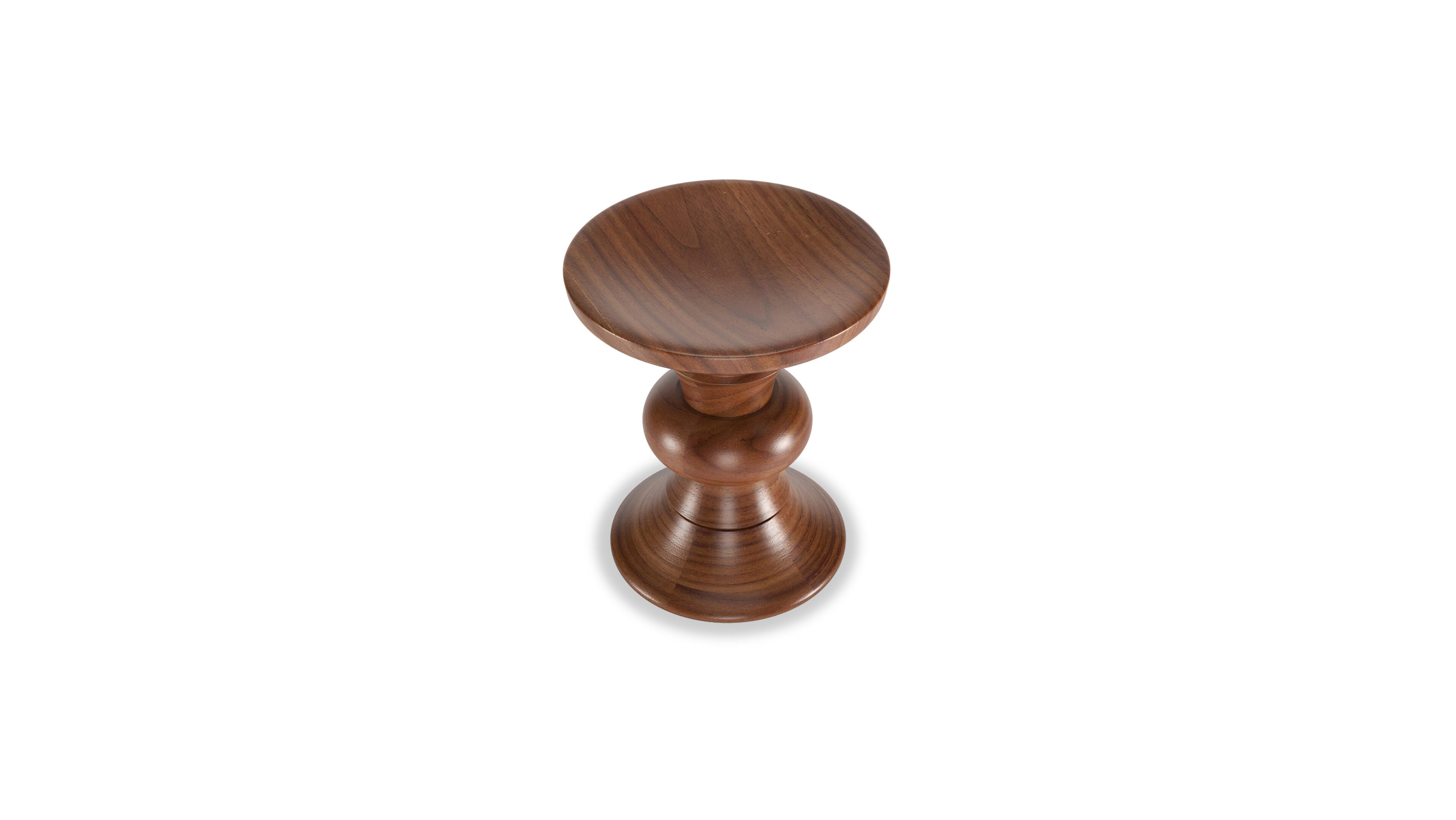 Eames Walnut Stool B in Canada and the USA Eames Turned Stool B - Closeup