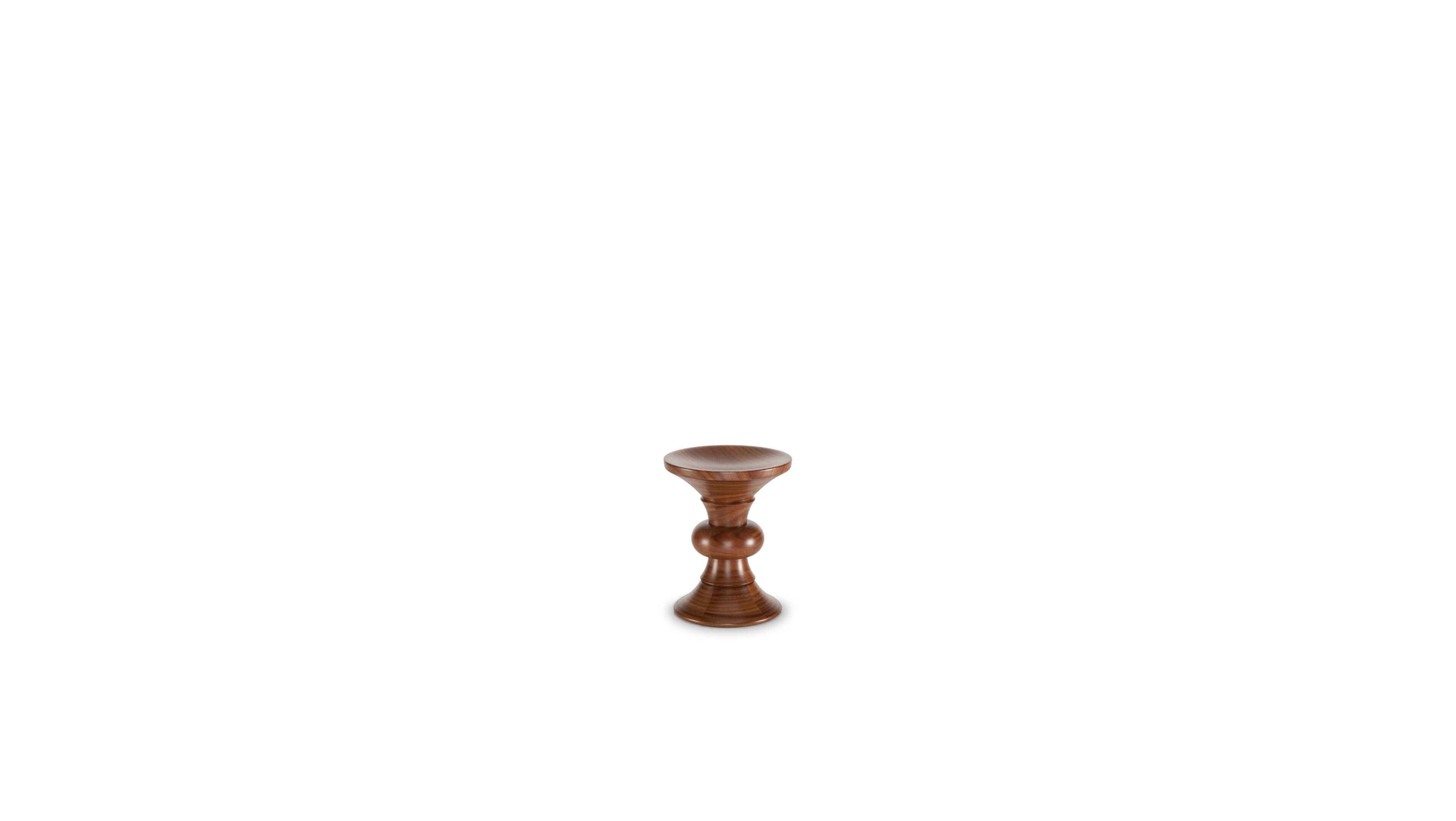 Eames Walnut Stool B in Canada and the USA Eames Turned Stool B - Side