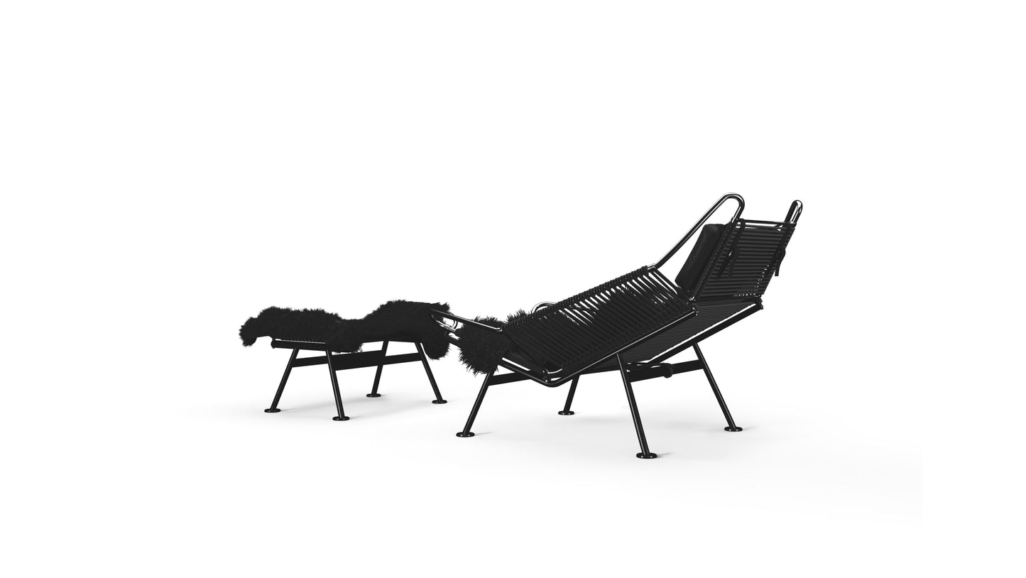 Hans Wegner Flag Halyard Chair and Ottoman PP225 Flag Halyard Chair in Canada and the USA - Back Angle