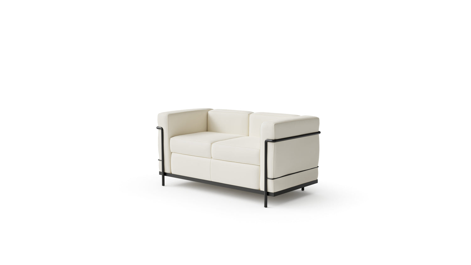 Le Corbusier LC2 Loveseat in Canada and the USA LC2 Grand Confort Petit Modèle Deux Places Sofa - Front Angle