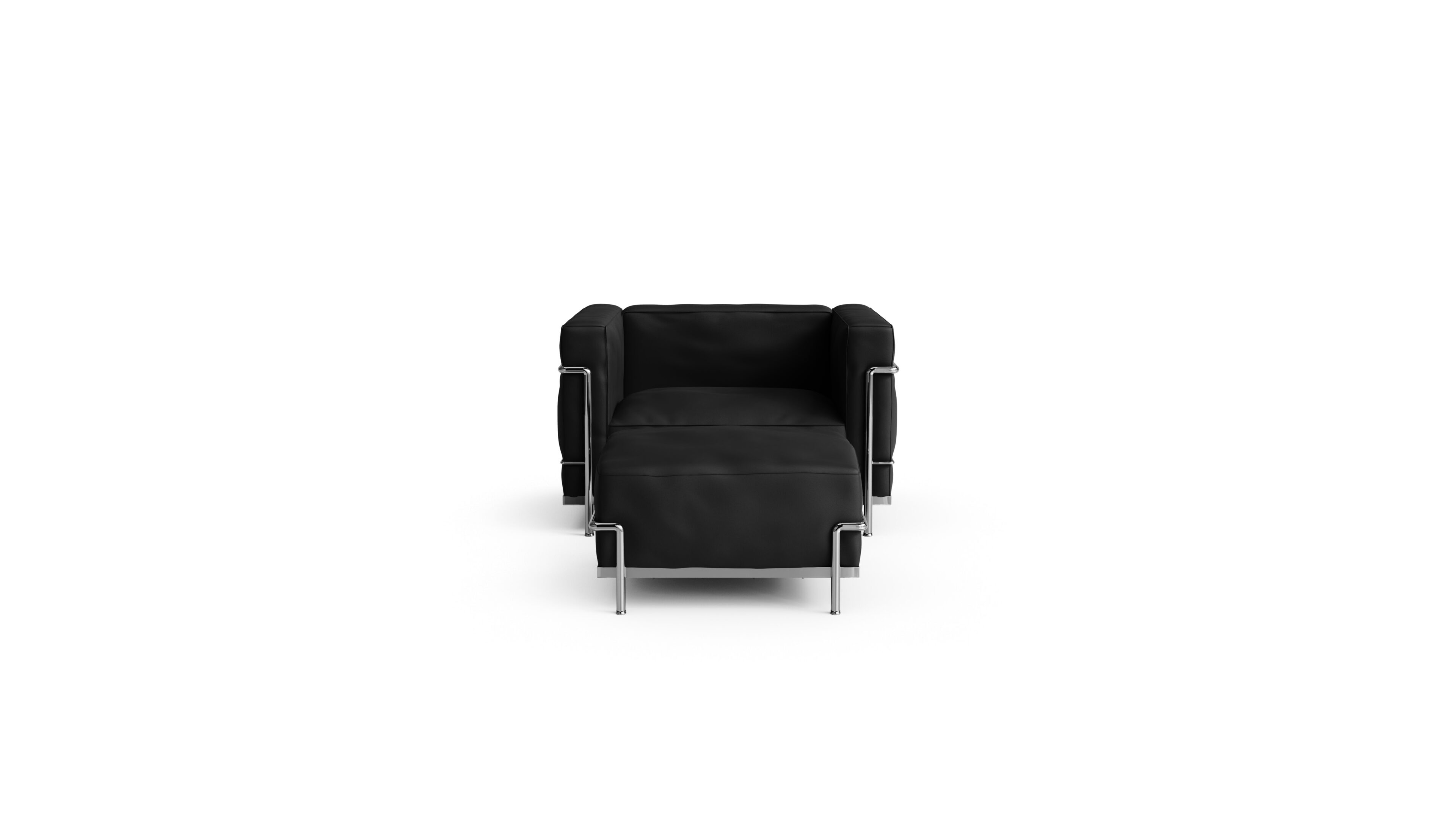 Le Corbusier LC3 Chair and Ottoman with Down Feather cushions in the USA in Canada Fauteuil Grand Confort, Grand Modèle Down Feather - Front