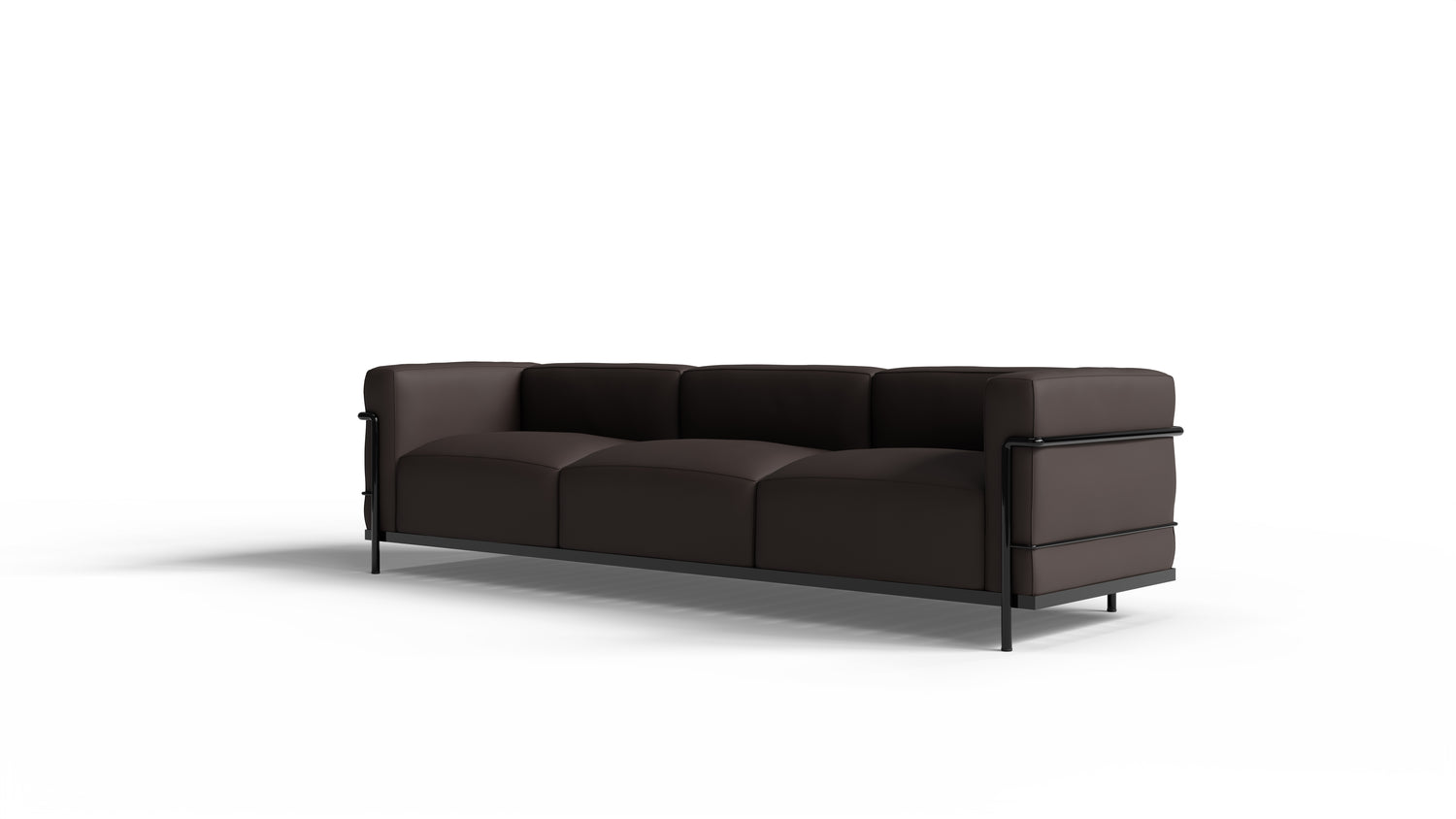 Le Corbusier LC3 Sofa in Canada and the USA LC3 Confort Grand Modèle Sofa Three-Seater - Front Angle