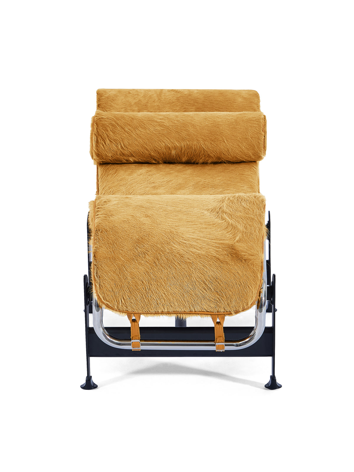 Le Corbusier LC4 Chaise Longue Lounge in Canada and the USA, Gold Haired Hide - Front