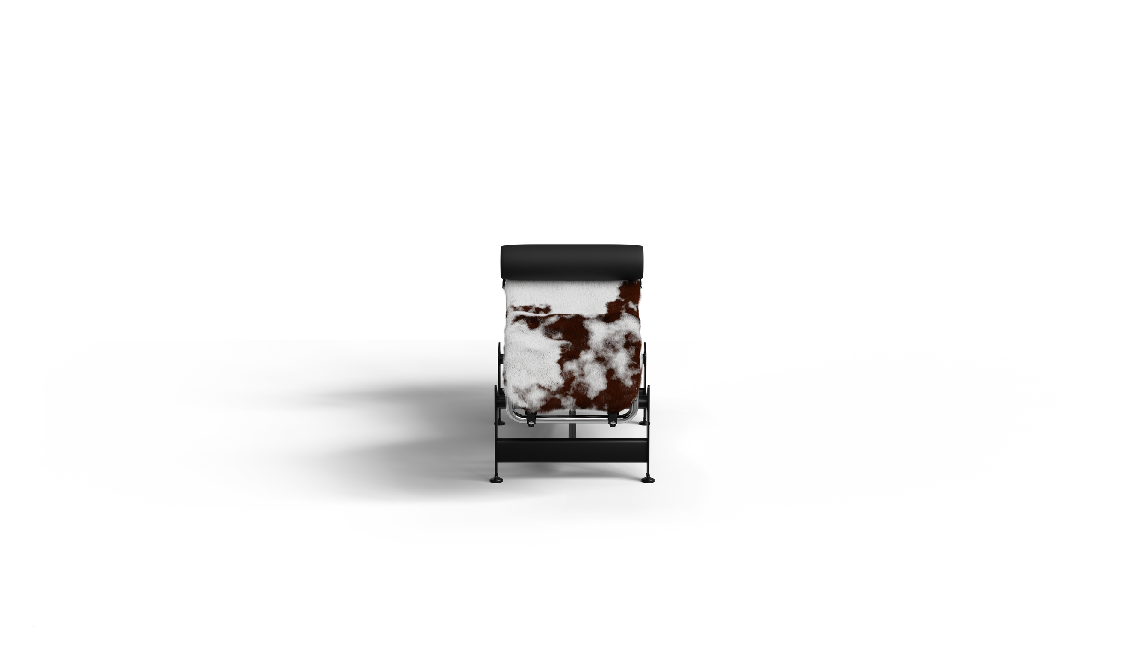 LC4 Chaise Lounge: Brown & White Haired Hide