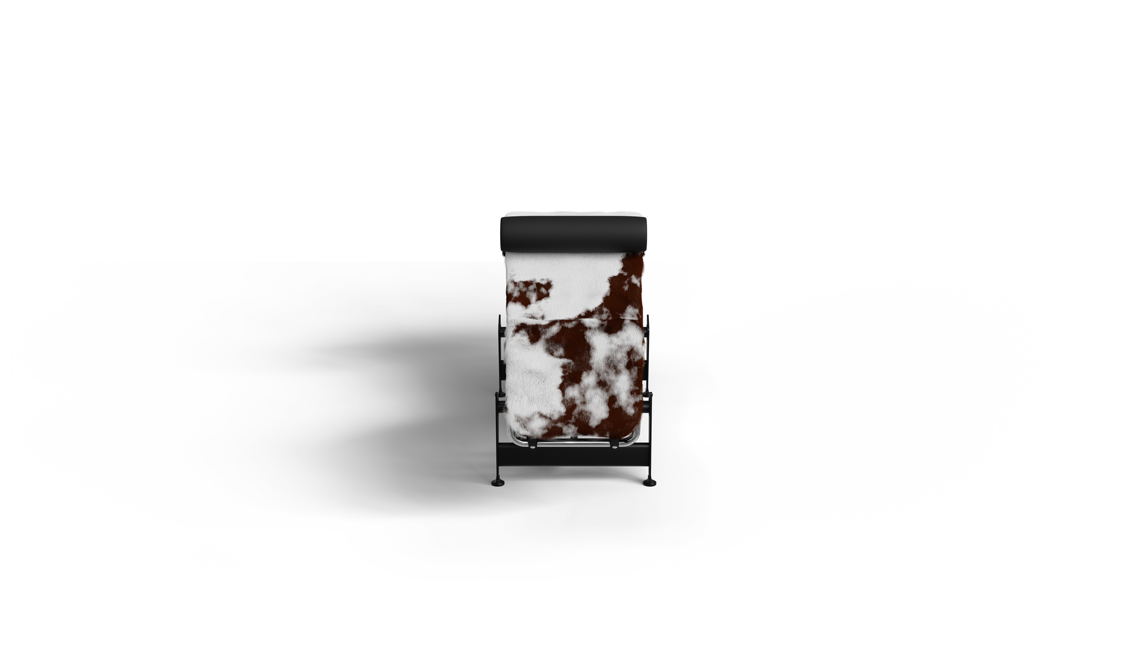 LC4 Chaise Lounge: Brown & White Haired Hide
