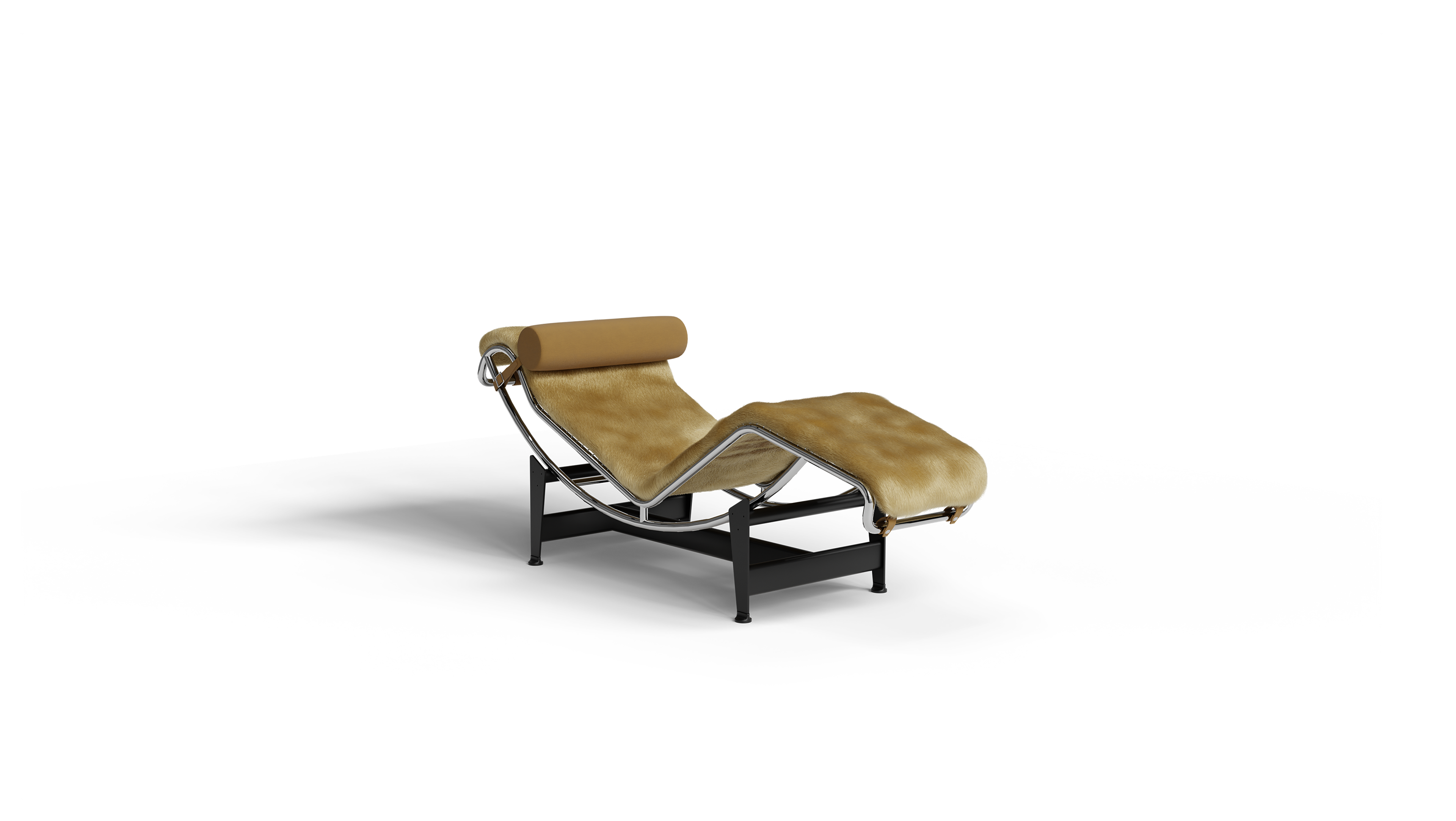 LC4 Chaise Lounge: Gold Haired Hide