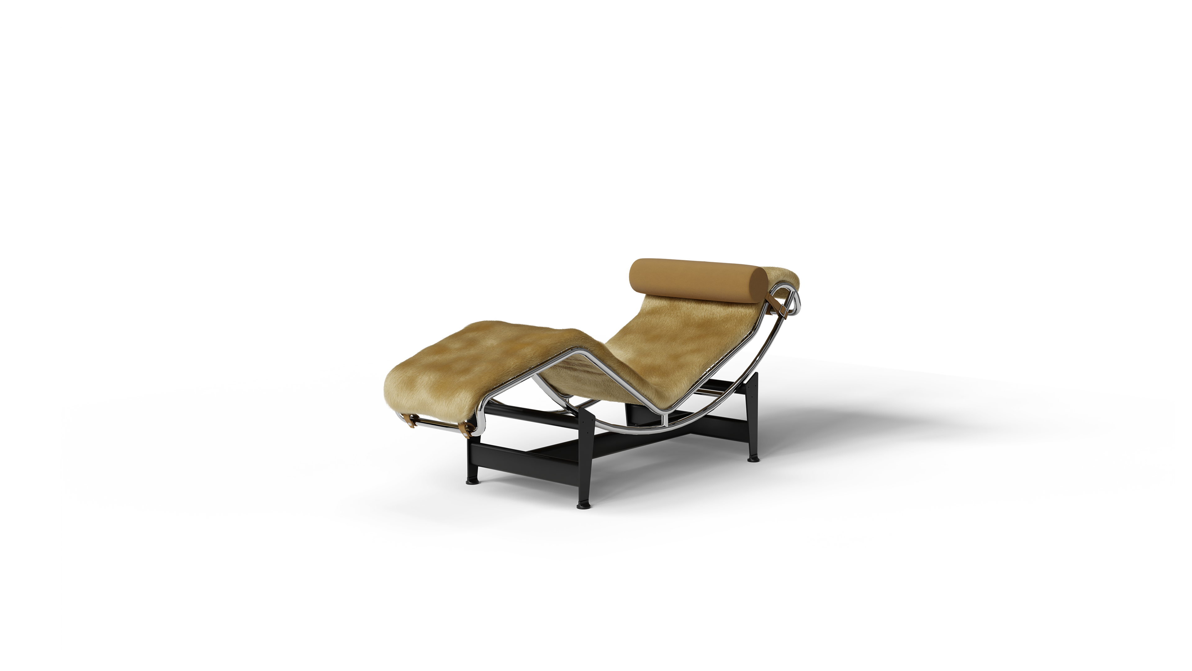 LC4 Chaise Lounge: Gold Haired Hide