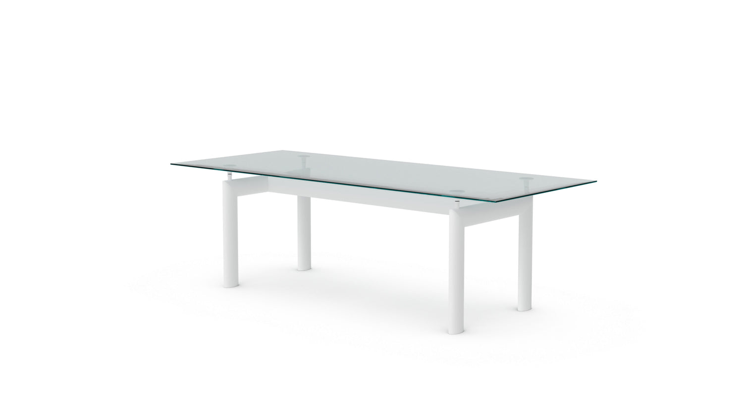 Le Corbusier LC6 Table Tube d’Avion Dining Table in Canada and the USA Glass - Front Angle