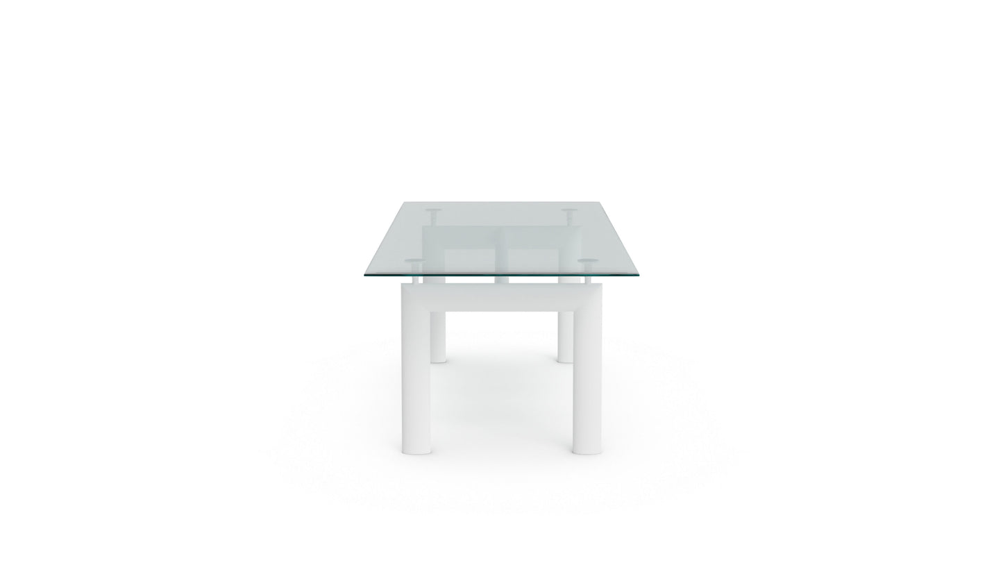 Le Corbusier LC6 Table Tube d’Avion Dining Table in Canada and the USA Glass - Side