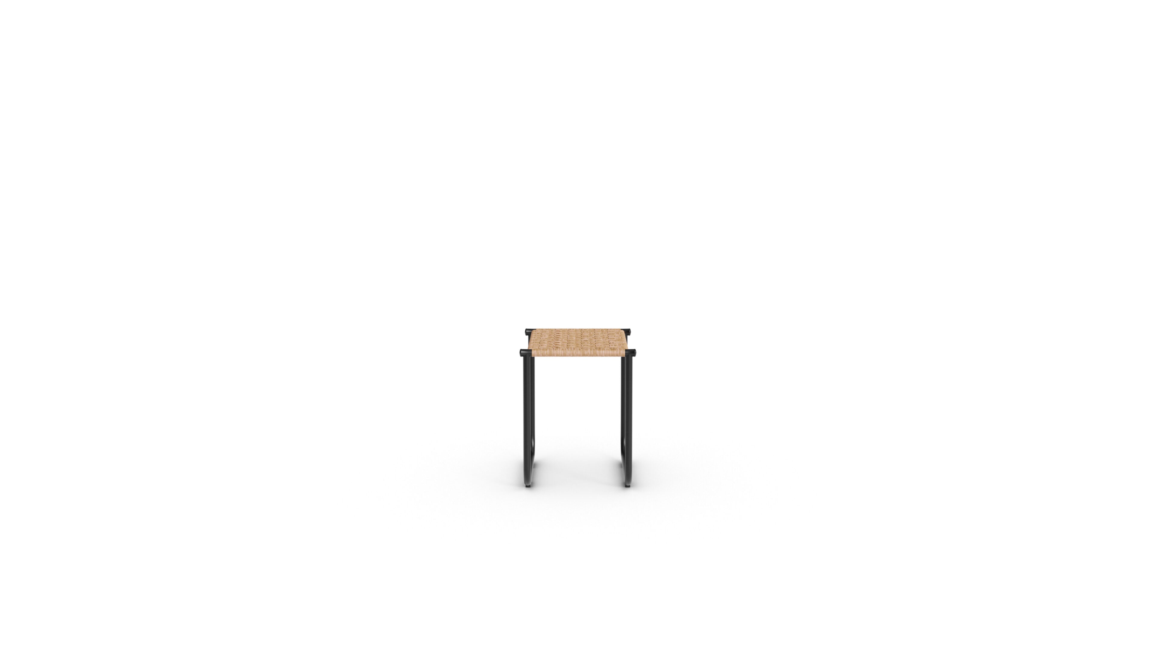 Le Corbusier LC9 Rattan Stool in Canada and the USA Cane - Side