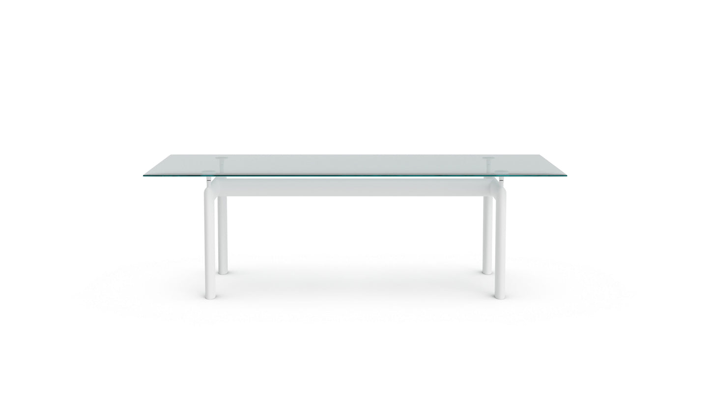 Le Corbusier LC6 Table Tube d’Avion Dining Table in Canada and the USA Glass - Front