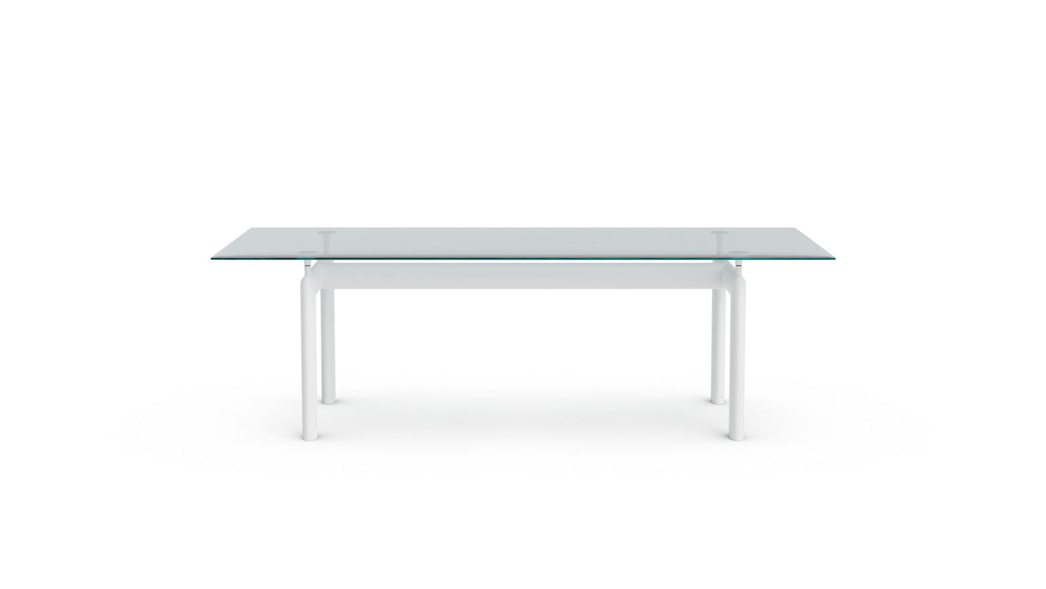 Le Corbusier LC6 Table Tube d’Avion Dining Table in Canada and the USA Glass - Front