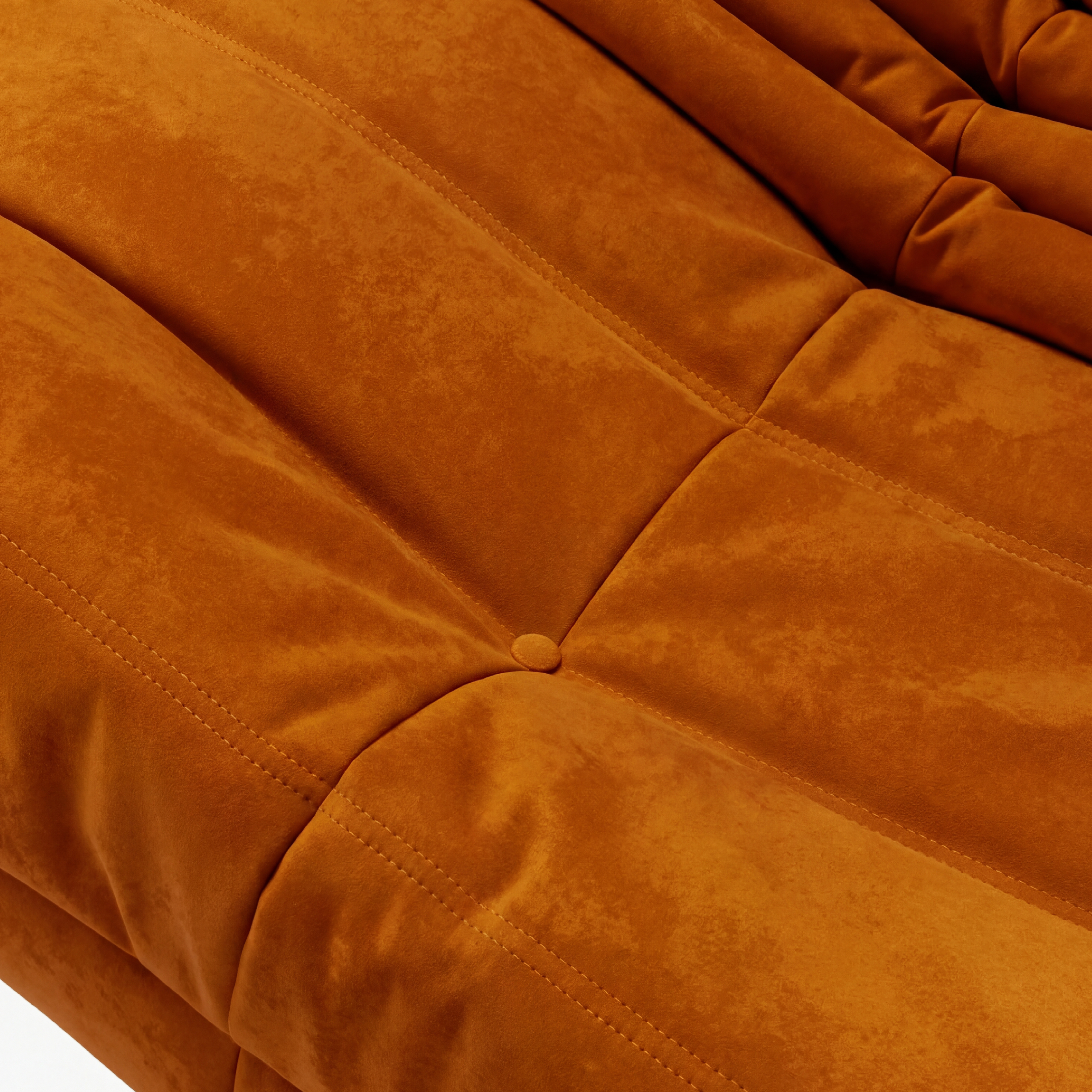 Close-up of a orange textured fabric surface on a TOGO reproduction seat in the USA in Canada