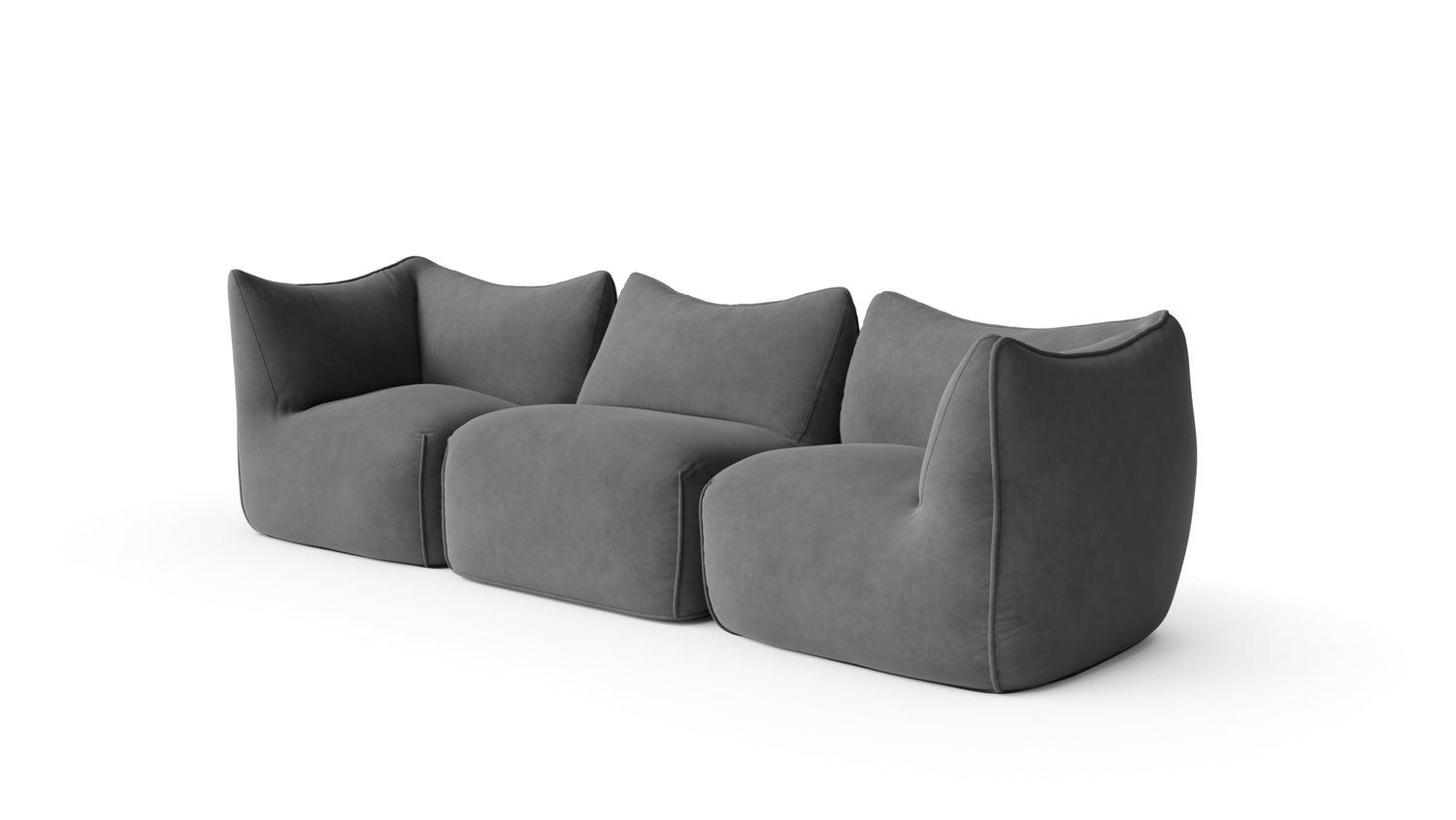 Mario Bellini Le Bambole Modular 3-Seat Sofa in Canada and the USA Bambangolo and Bambolina - Front Angle