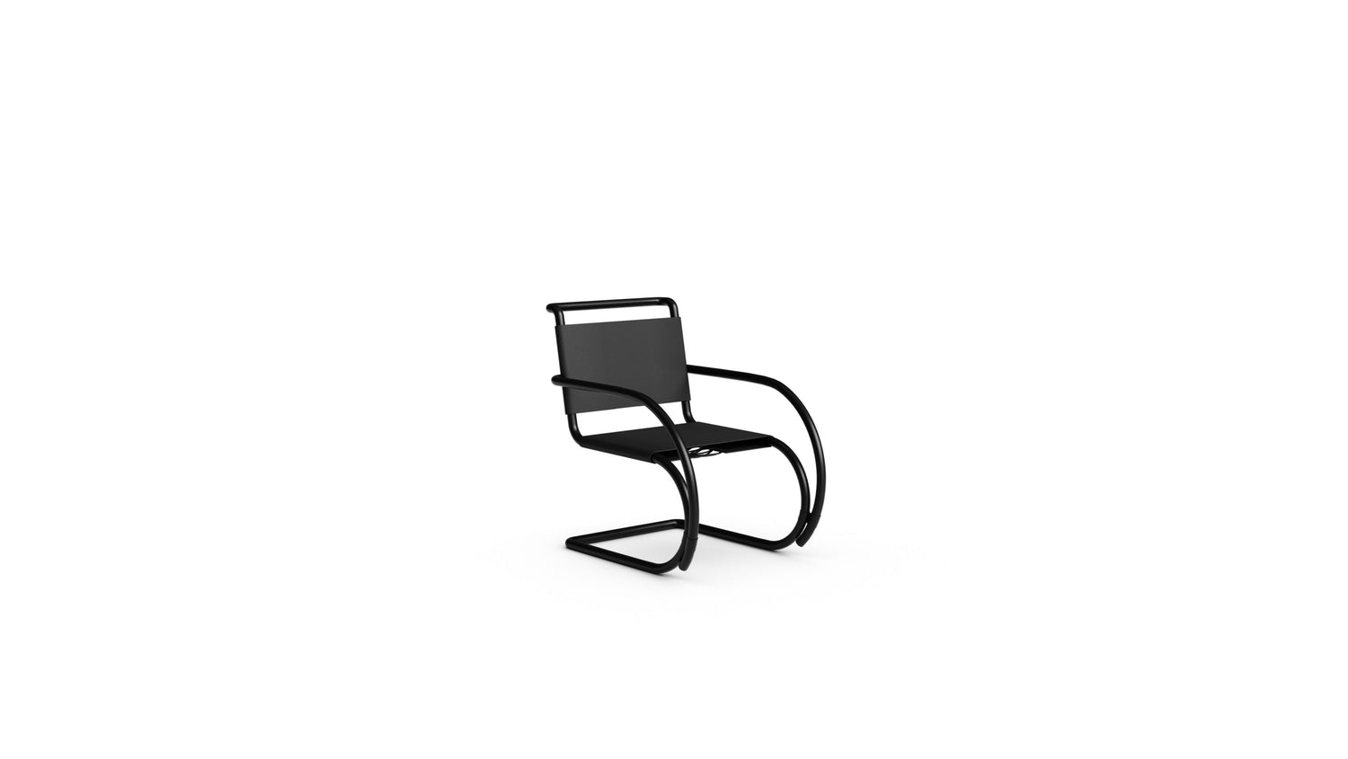 Mies van der Rohe MR Chair with Arms in Canada and the USA MR20 Armchair Sling - Front Angle
