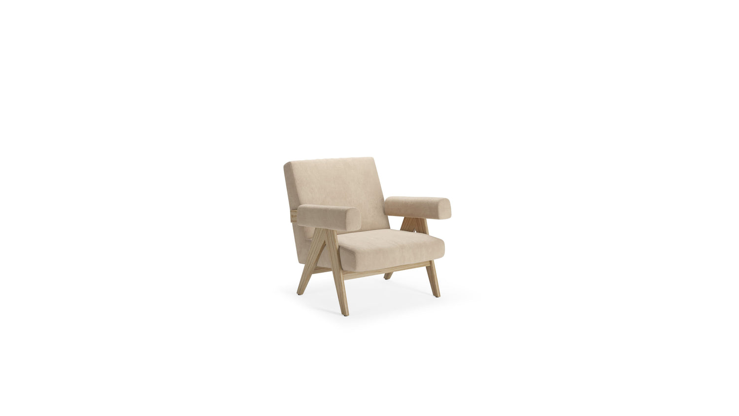 Pierre Jeanneret Capitol Complex Armchair Model 053 in Canada and the USA - Front Angle