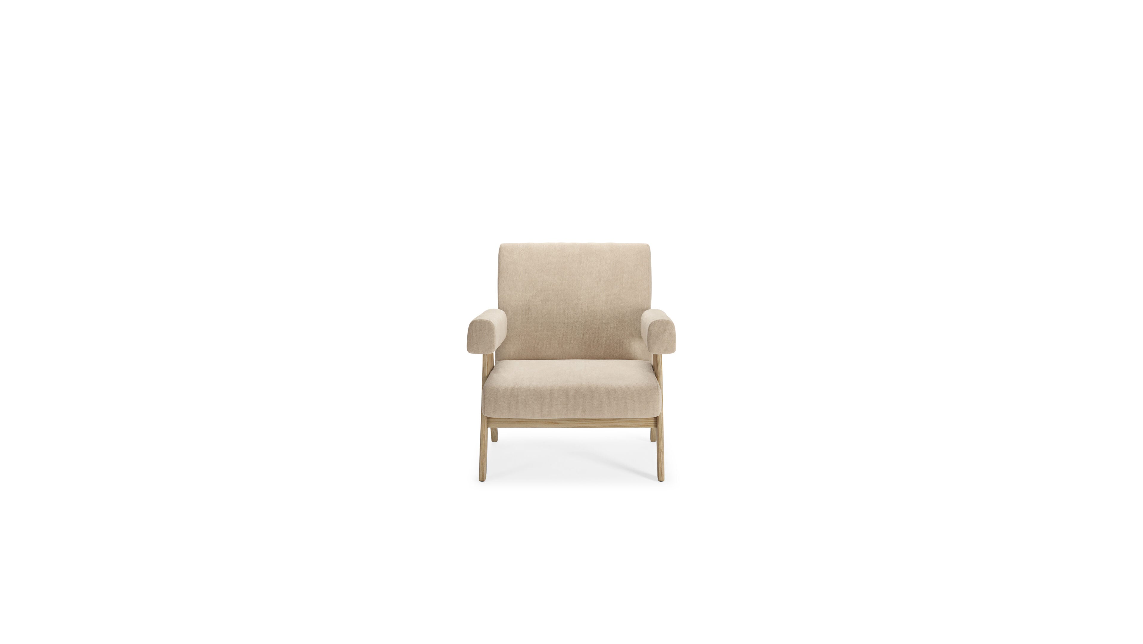 Pierre Jeanneret Capitol Complex Armchair Model 053 in Canada and the USA - Front