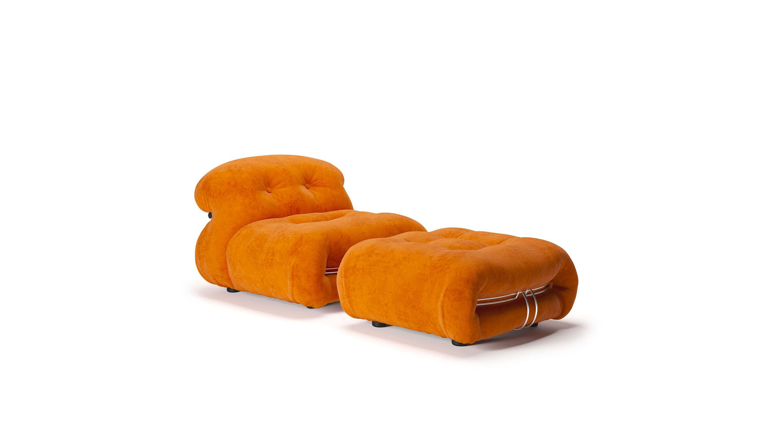 Soriana Lounge Chair & Ottoman Pouf by Afra & Tobia Scarpa in Canada and the USA Cassina-Style - Front Angle