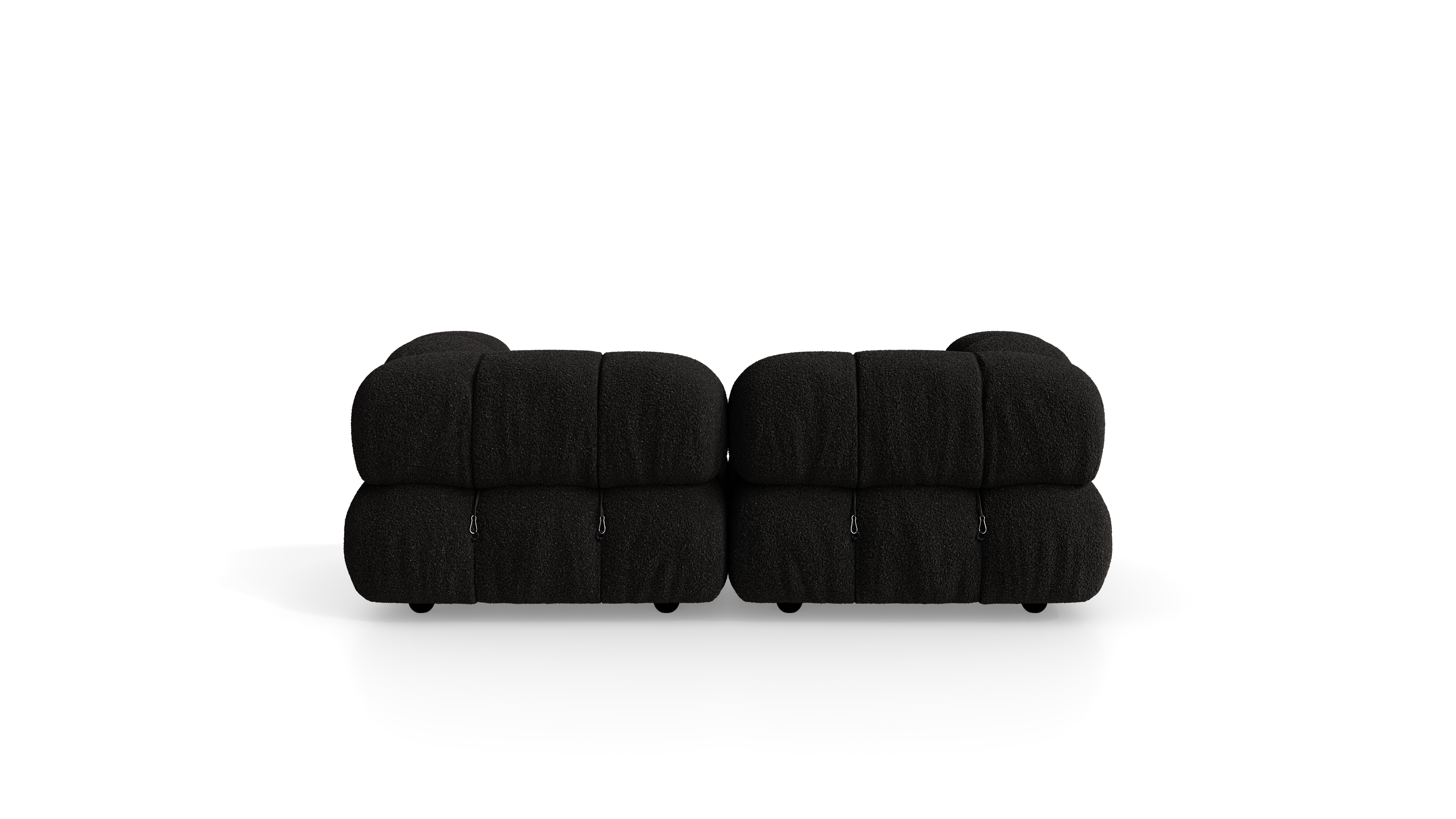 Midnight Black Boucle Mario Bellini Camaleonda 2-Seater Sofa reproduction, Caméléonde Sofa: Two-Seater by Archetype Forms, in the USA and Canada - Back