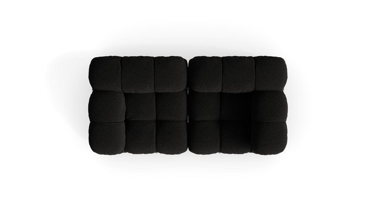 Midnight Black Boucle Mario Bellini Camaleonda 2-Seater Sofa reproduction, Caméléonde Sofa: Two-Seater by Archetype Forms, in the USA and Canada - Birds Eye View